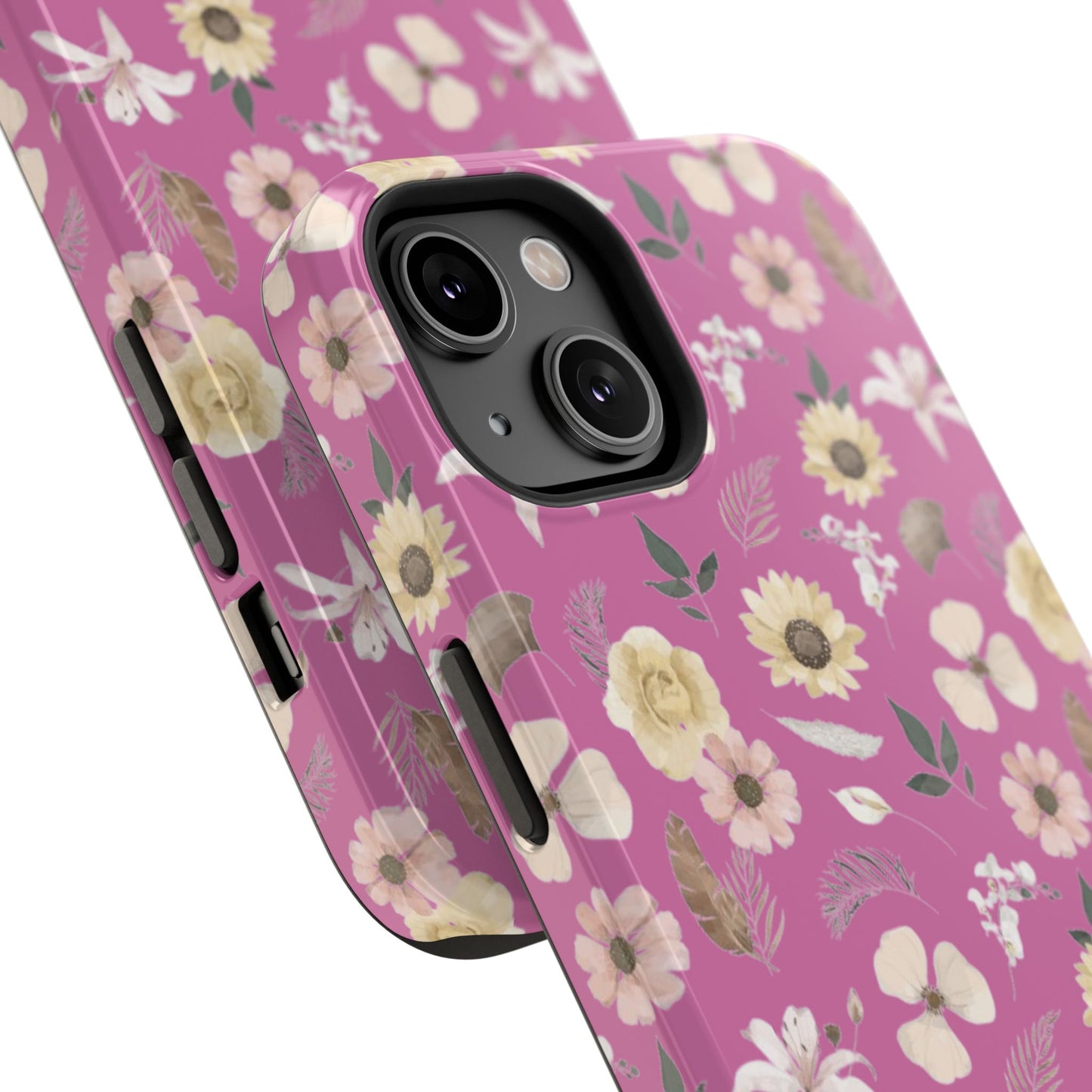 Phone Case - Impact-Resistant - Flower Child Multi & Pink