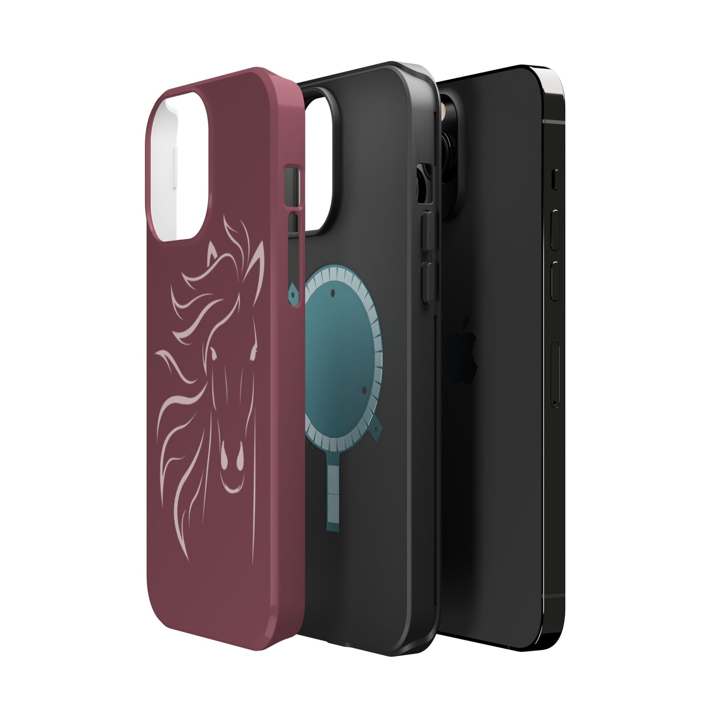 Phone - Magnetic Tough Cases - Pink Horse Outline