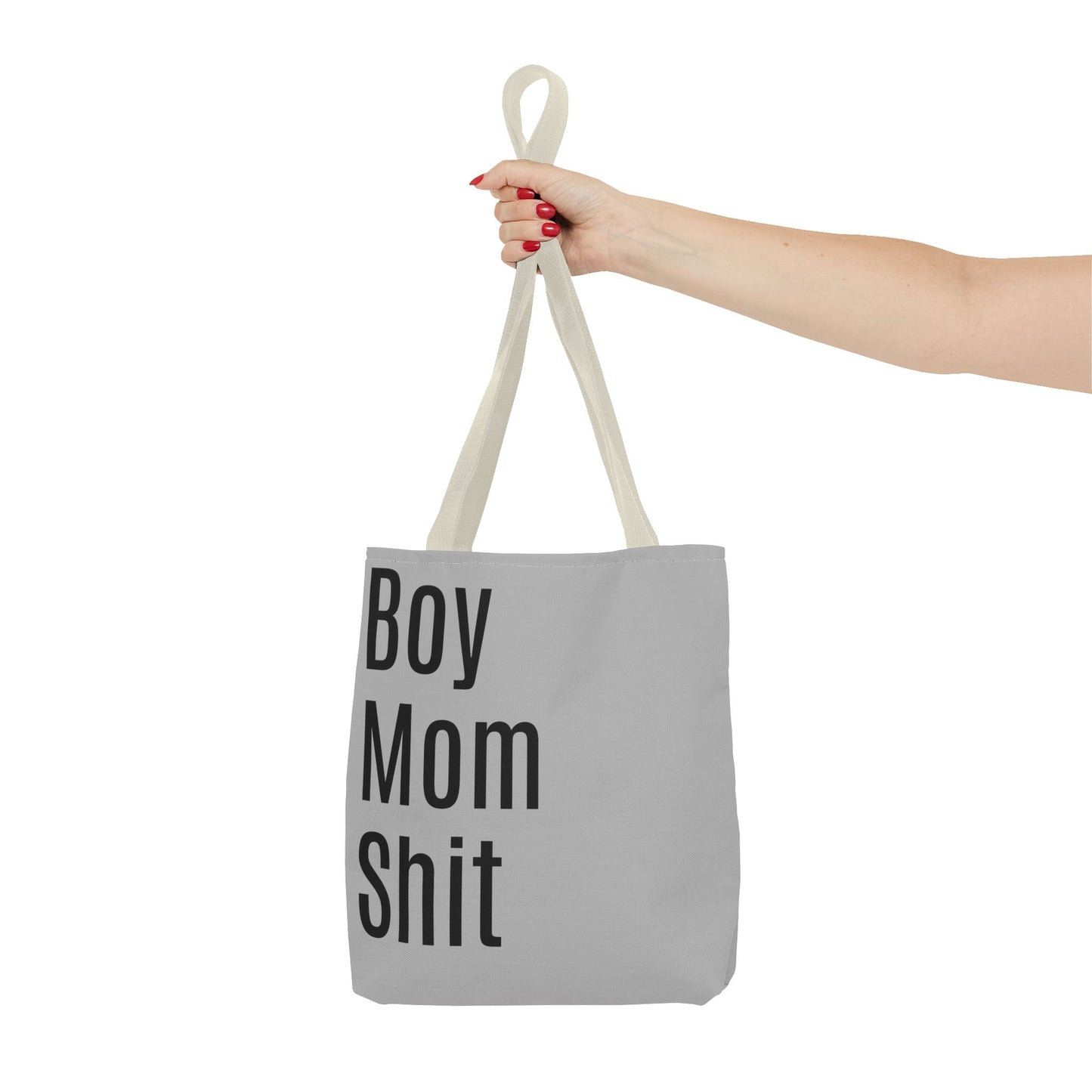 Boy Mom Shit Versatile Tote Bag (AOP) - Lt Gray