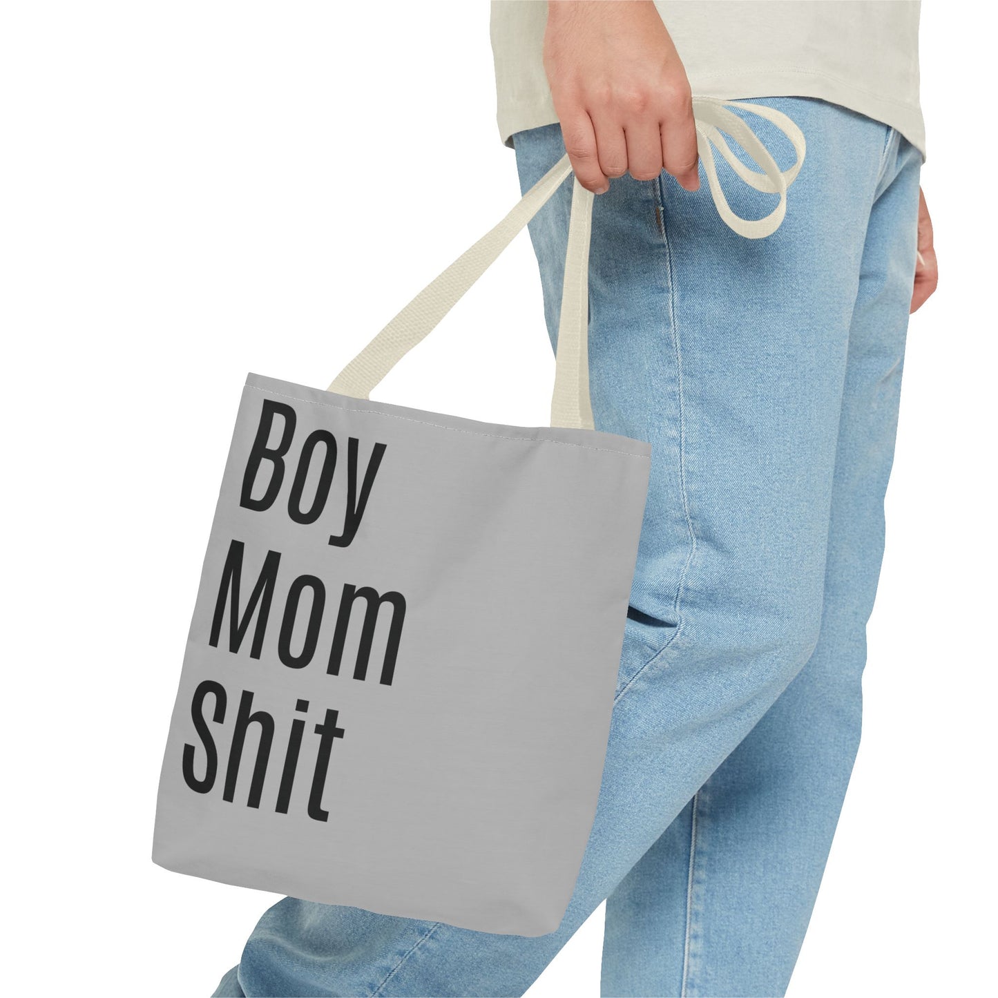 Boy Mom Shit Versatile Tote Bag (AOP) - Lt Gray