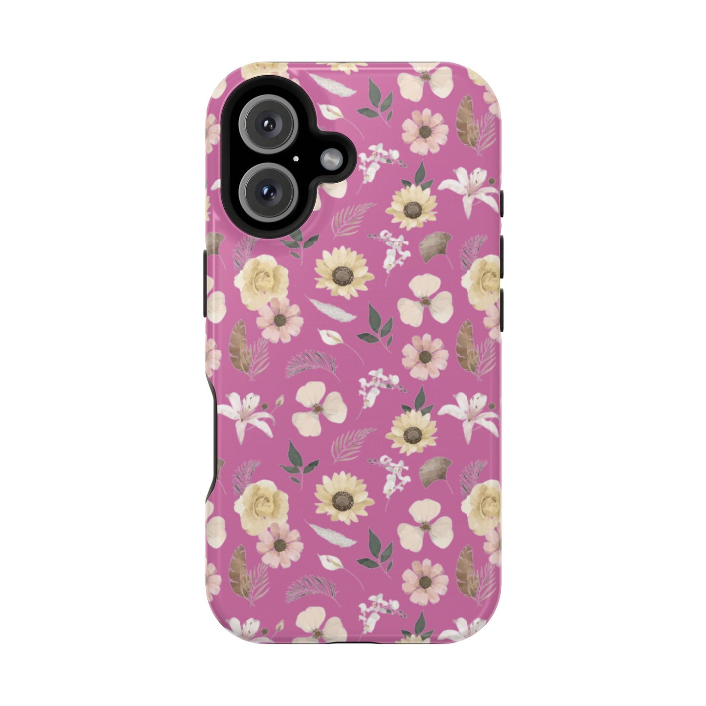 Phone Case - Impact-Resistant - Flower Child Multi & Pink