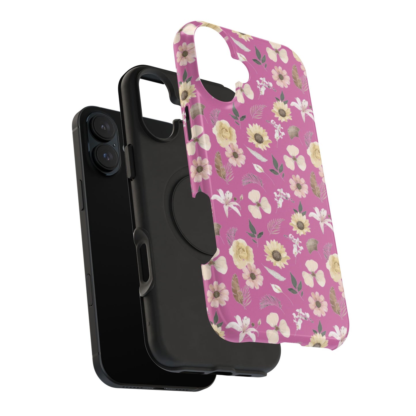 Phone Case - Impact-Resistant - Flower Child Multi & Pink