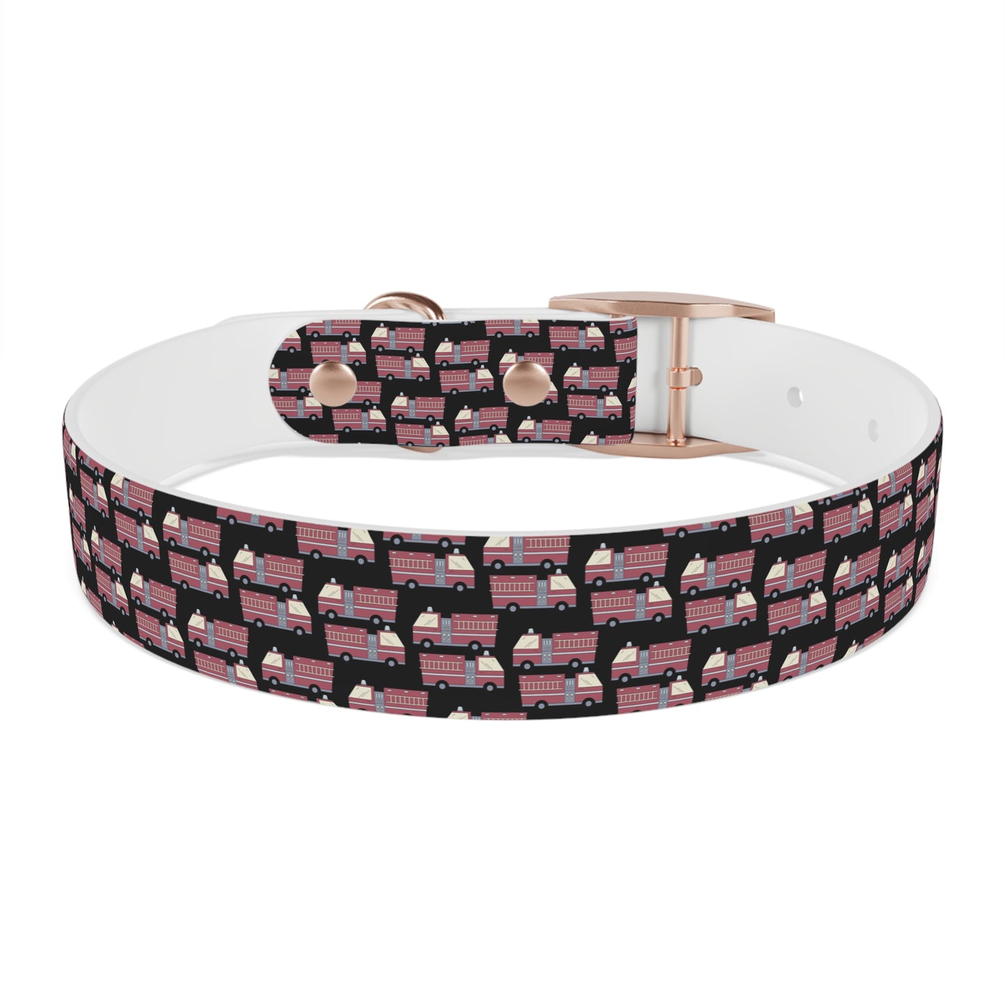 Dog Collar - Fire Trucks - Blk