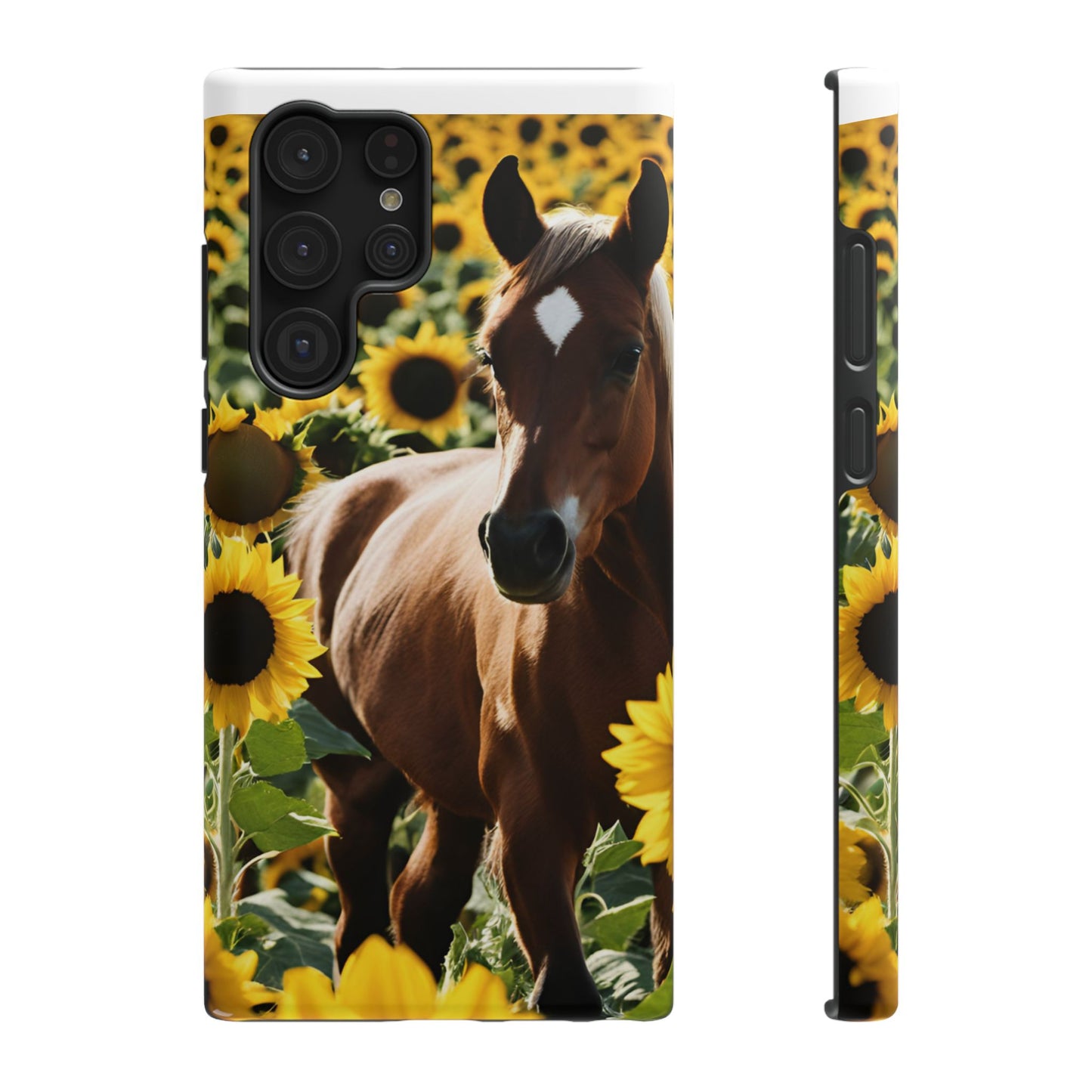 Phone Case - Impact-Resistant - Horse Sunflowers 2