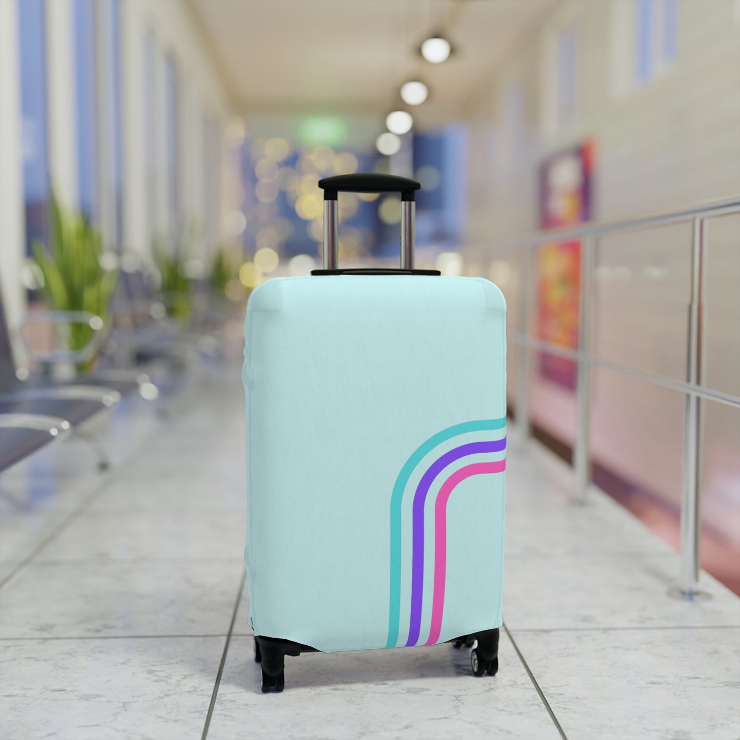 90's Inspired Luggage Cover - Mint Multicolor