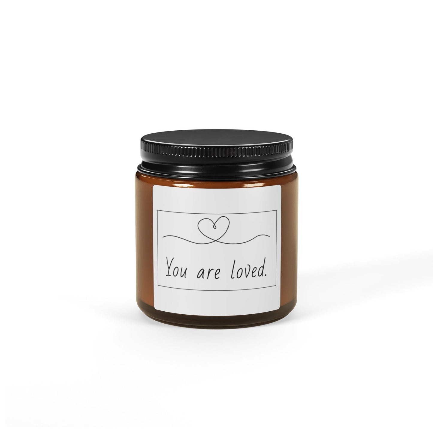 Candle - Scented Soy (Multi-Size, Amber Jar) - "You are loved"