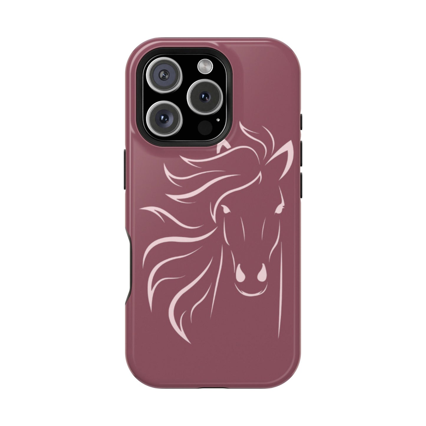 Phone - Magnetic Tough Cases - Pink Horse Outline