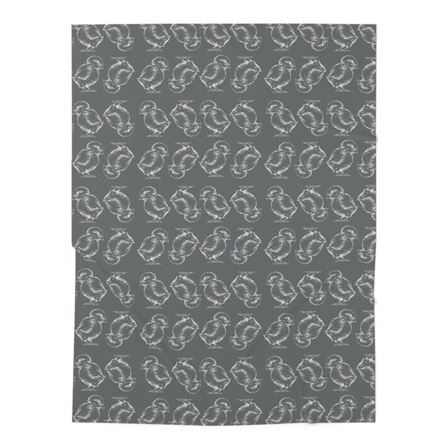 Barnyard Baby Swaddle Blanket - Chicks in Rustic Gray