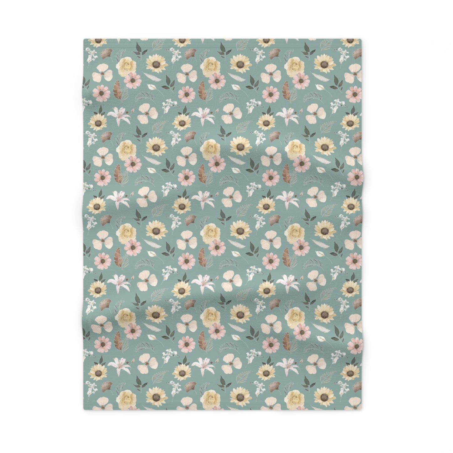 Elegant Baby Soft Fleece Baby Blanket - Mountain Green Floral