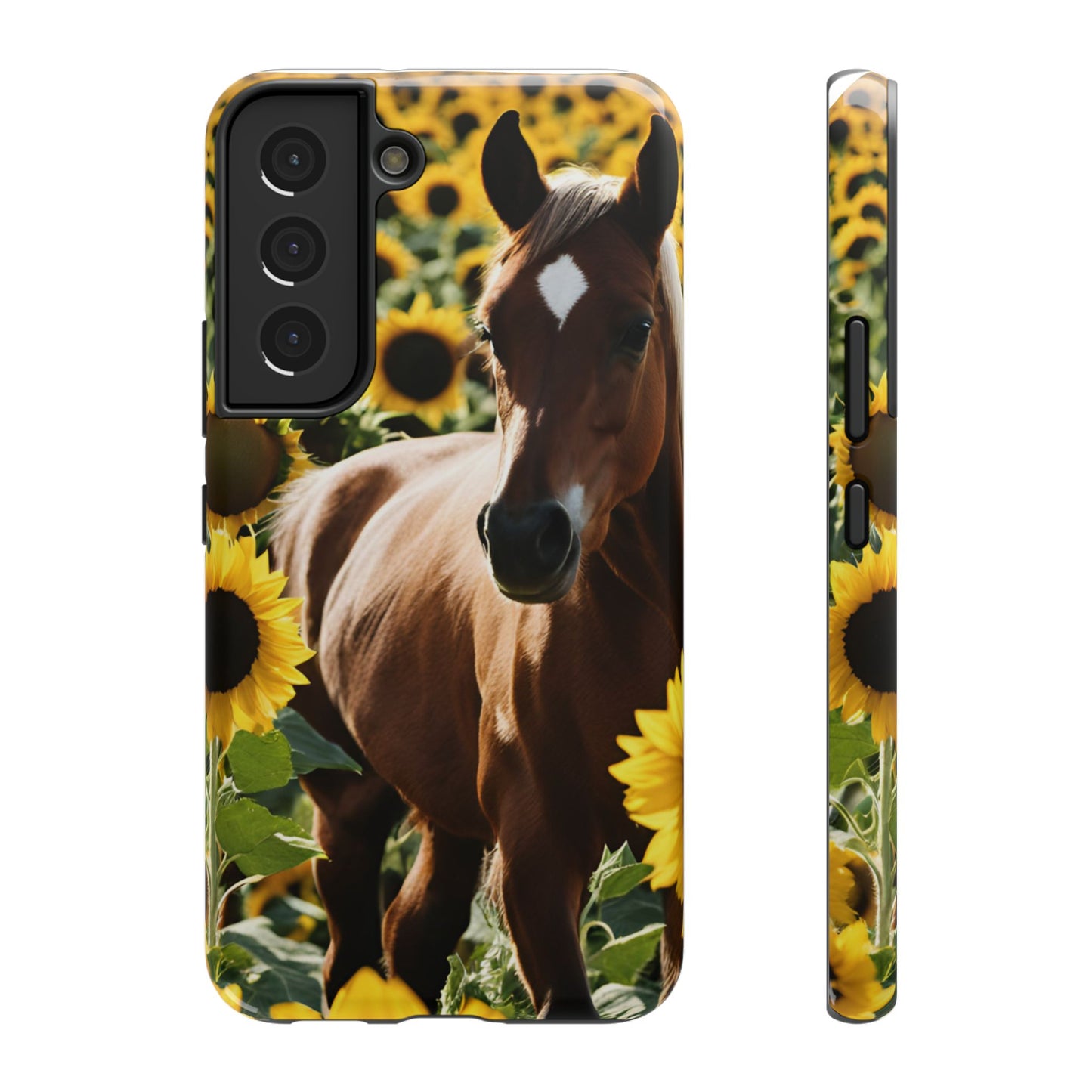 Phone Case - Impact-Resistant - Horse Sunflowers 2