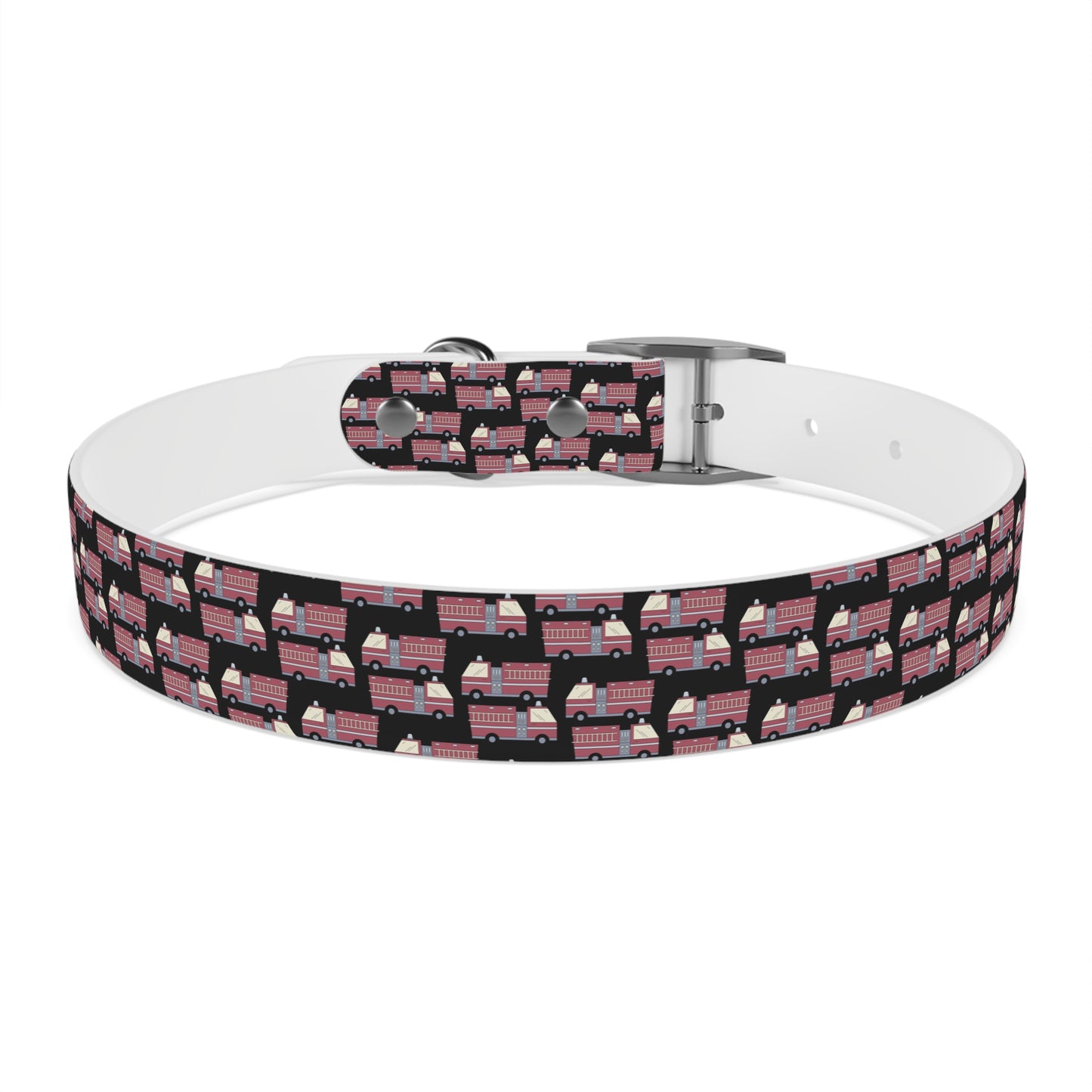 Dog Collar - Fire Trucks - Blk