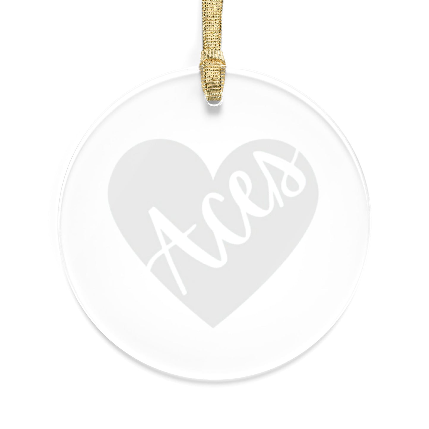 Sports Team Acrylic Heart Ornament - Aces