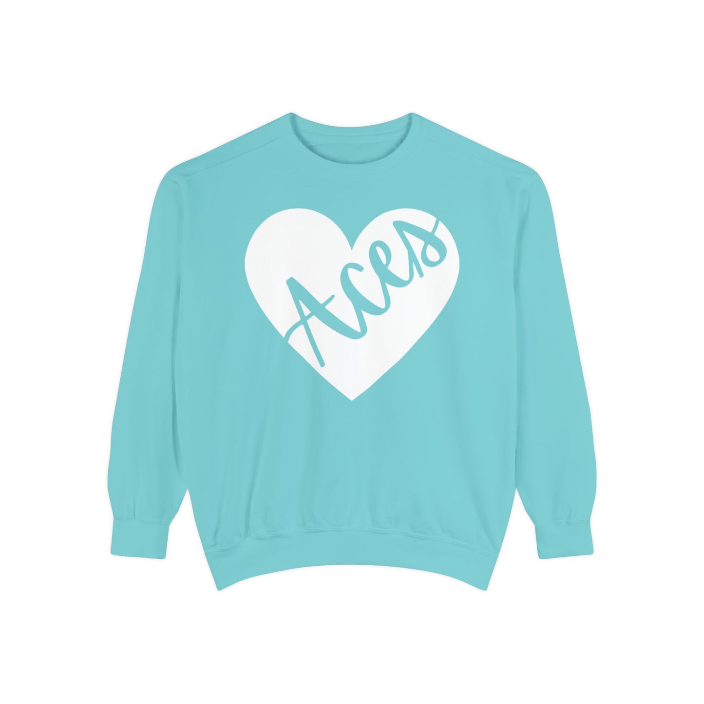 Generic Team Unisex Aqua Crewneck Sweatshirt - Aces