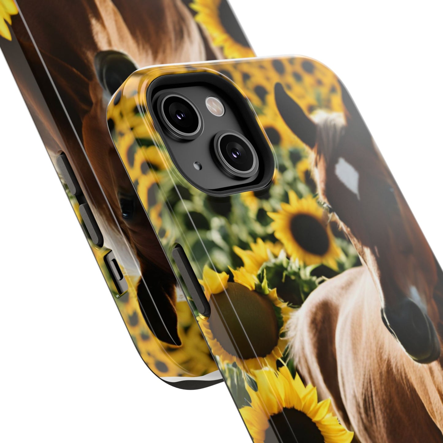 Phone Case - Impact-Resistant - Horse Sunflowers 2