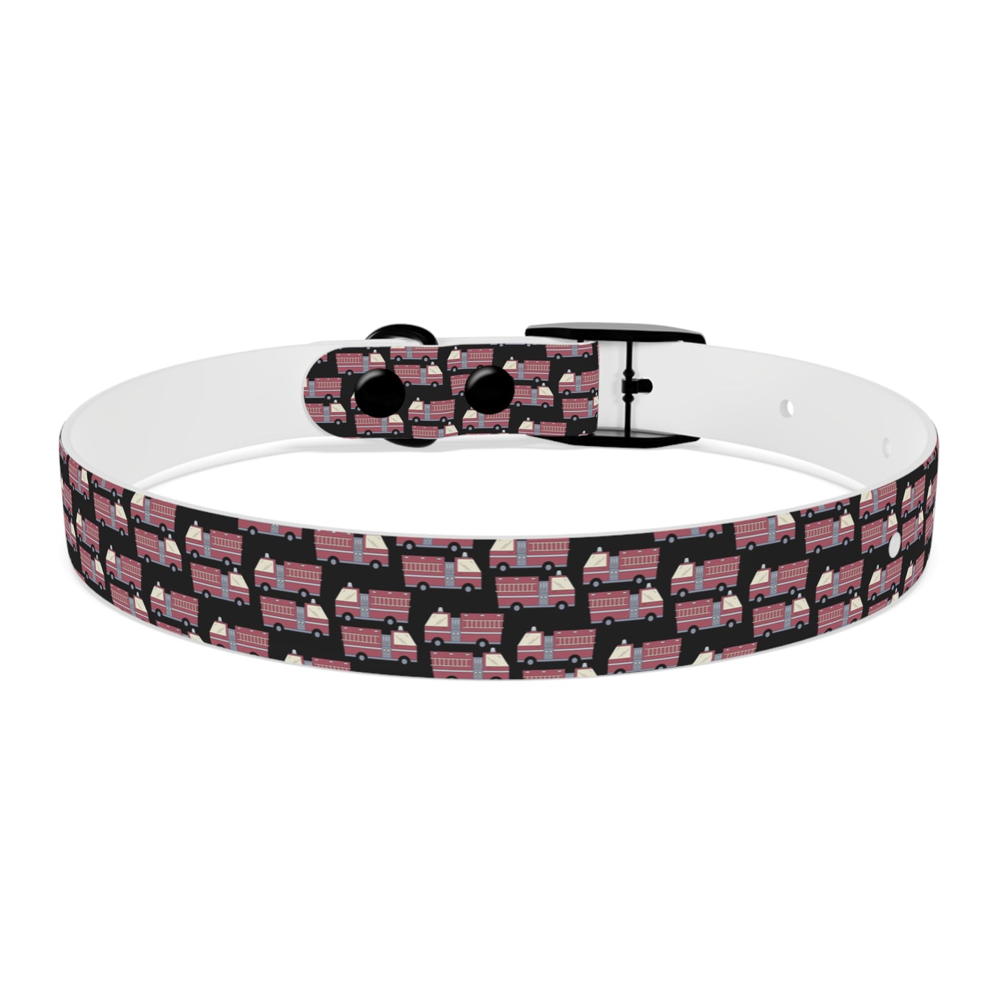 Dog Collar - Fire Trucks - Blk