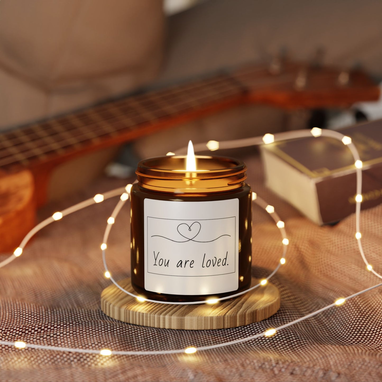 Candle - Scented Soy (Multi-Size, Amber Jar) - "You are loved"