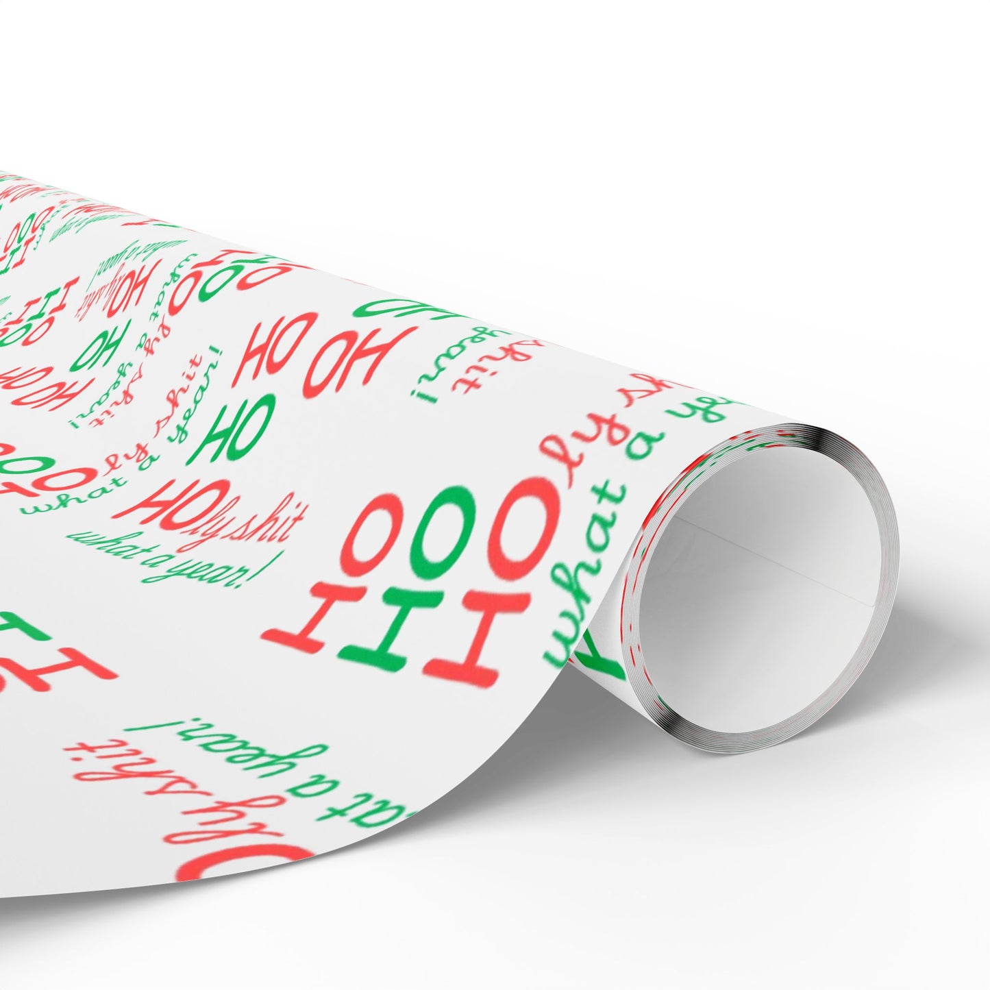 Festive Wrapping Paper - Ho Ho Holy Shit What a Year - White