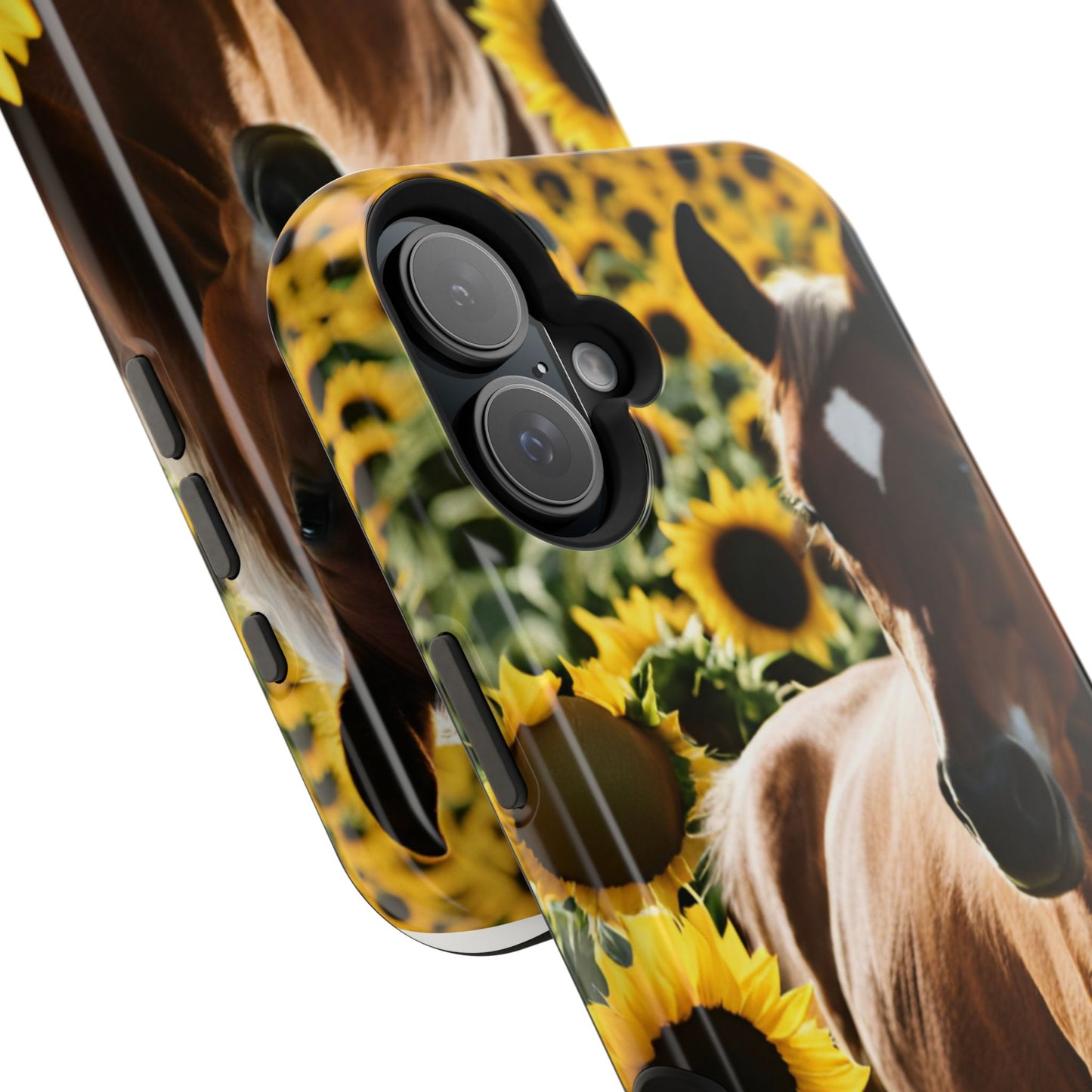 Phone Case - Impact-Resistant - Horse Sunflowers 2