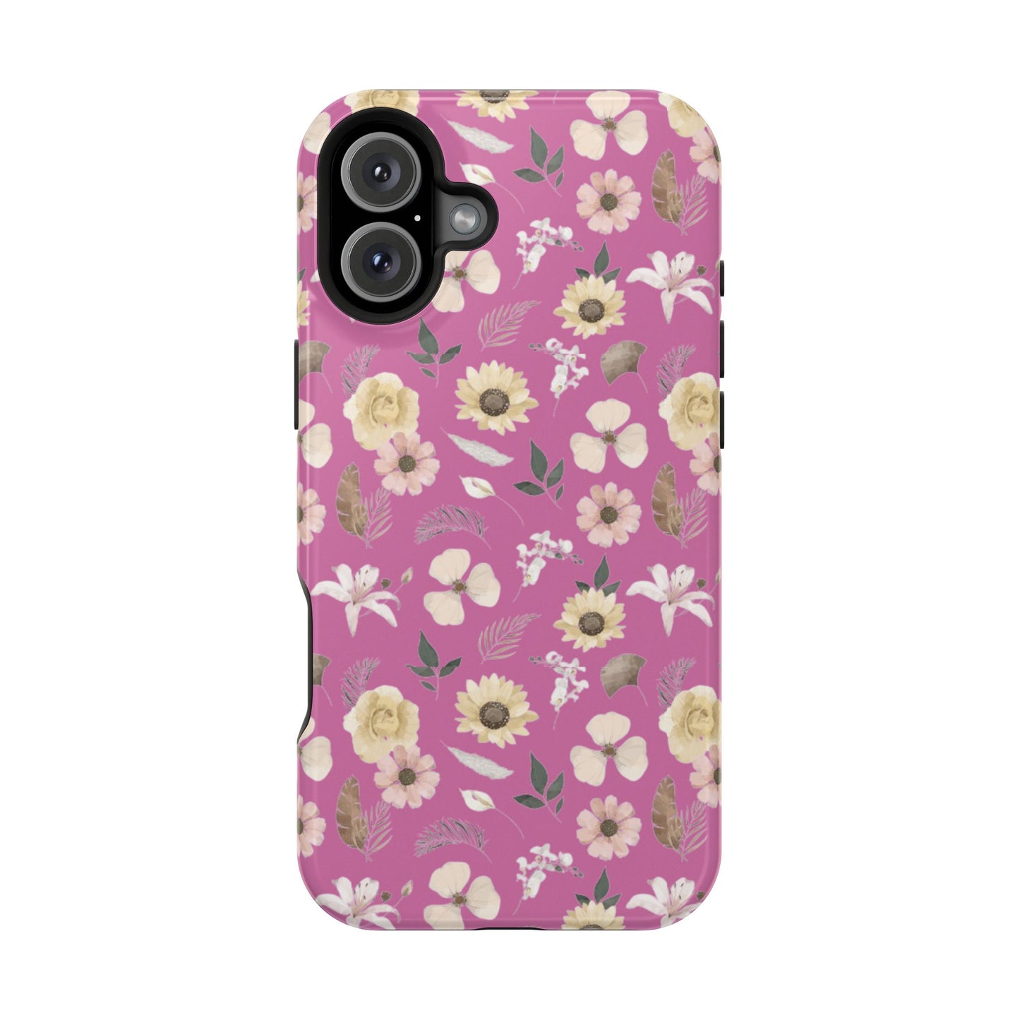 Phone Case - Impact-Resistant - Flower Child Multi & Pink