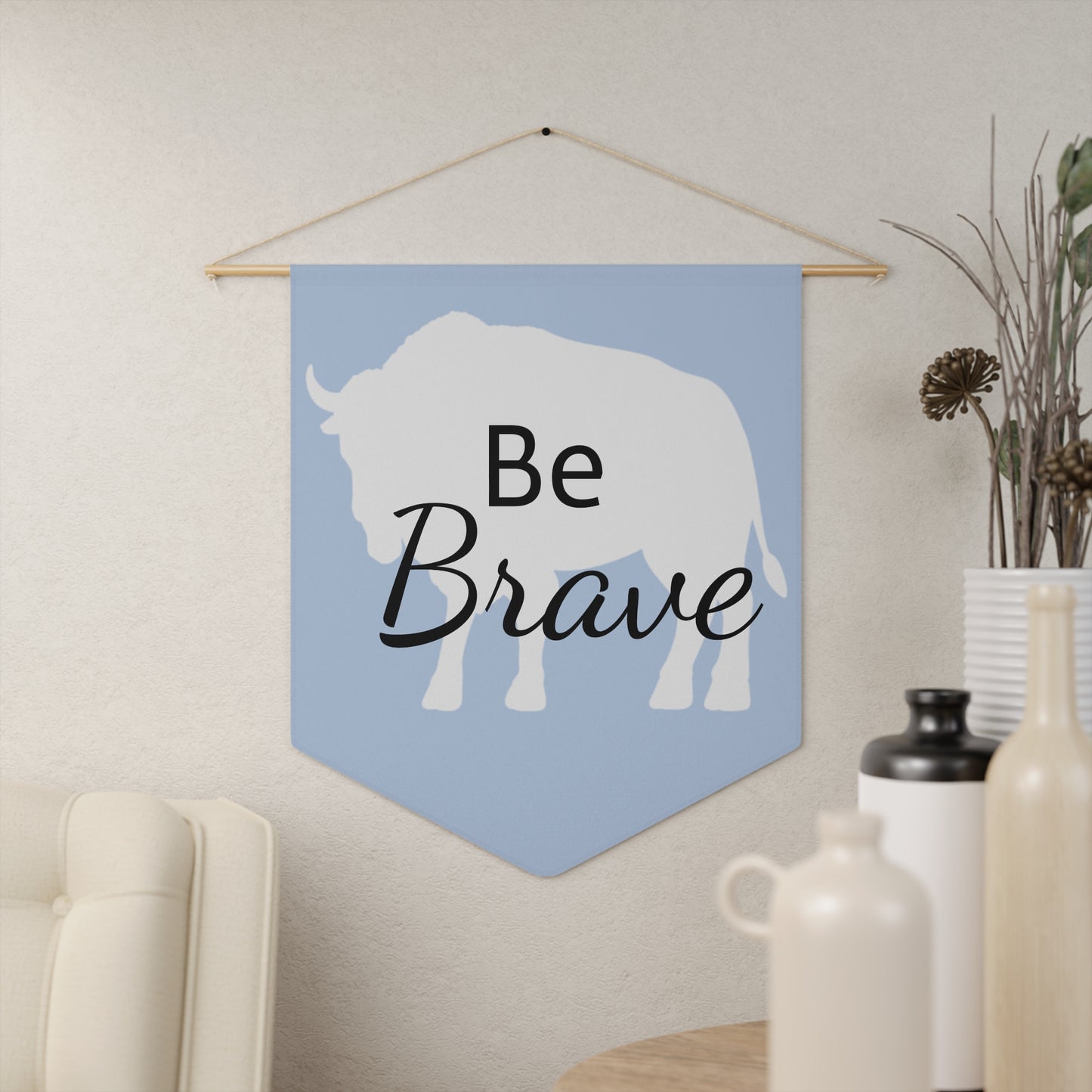 Pennant - Be Brave Bison Big Sky Blue