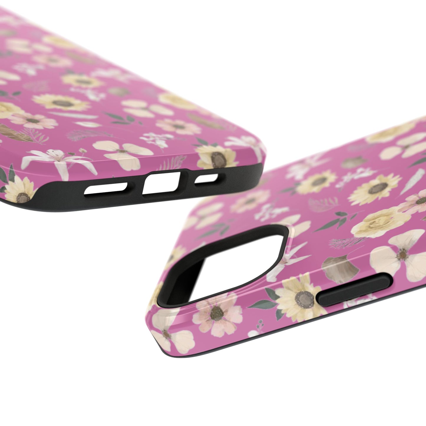 Phone Case - Impact-Resistant - Flower Child Multi & Pink