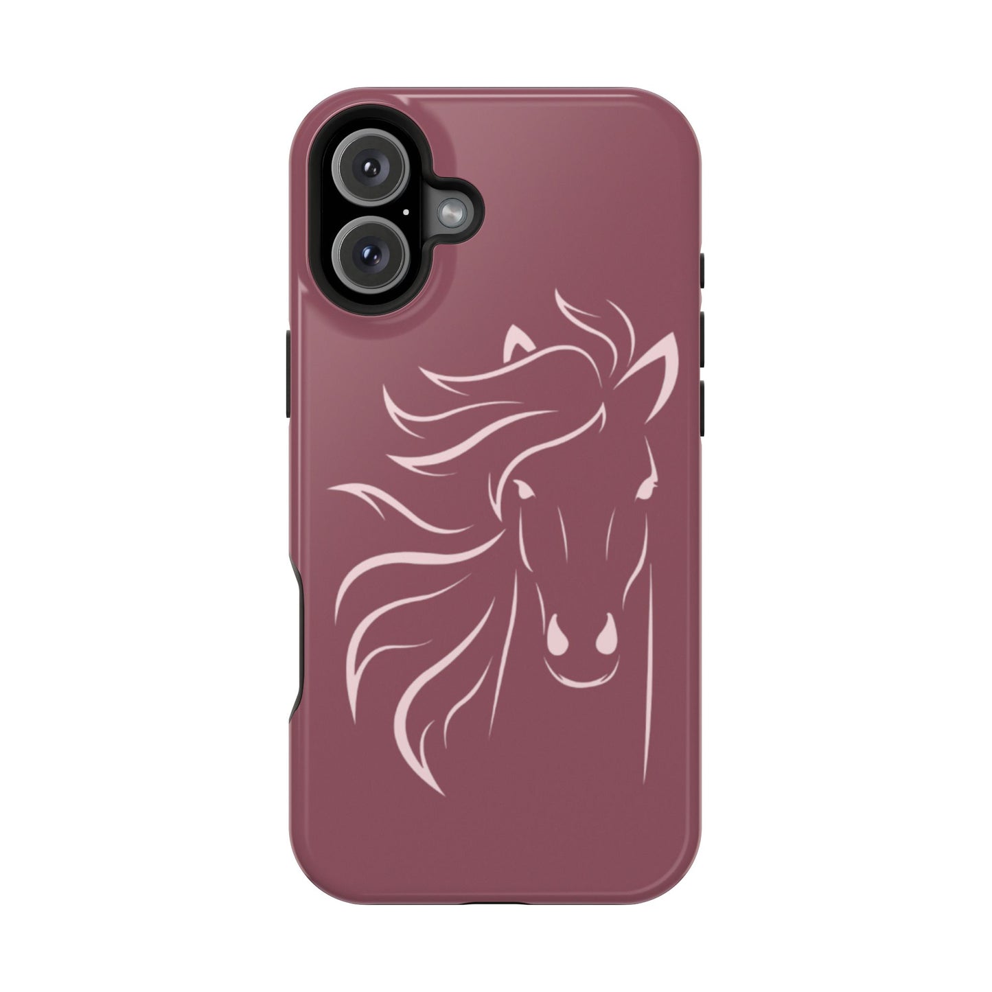 Phone - Magnetic Tough Cases - Pink Horse Outline