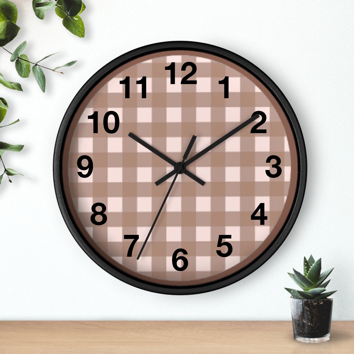 Wall Clock - Mud Plaid