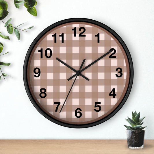 Wall Clock - Mud Plaid