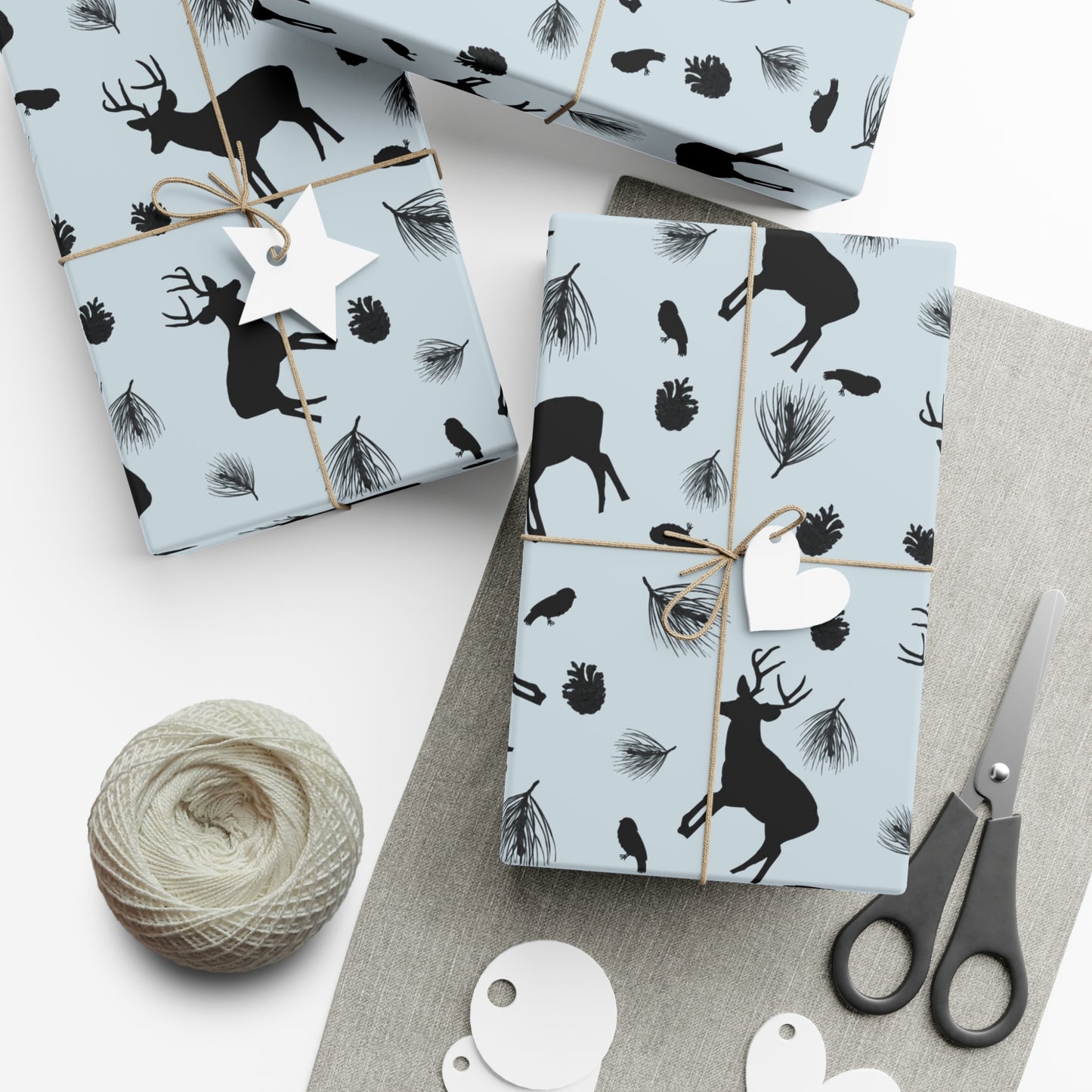 Gift Wrap Papers - Ice Blue Deer