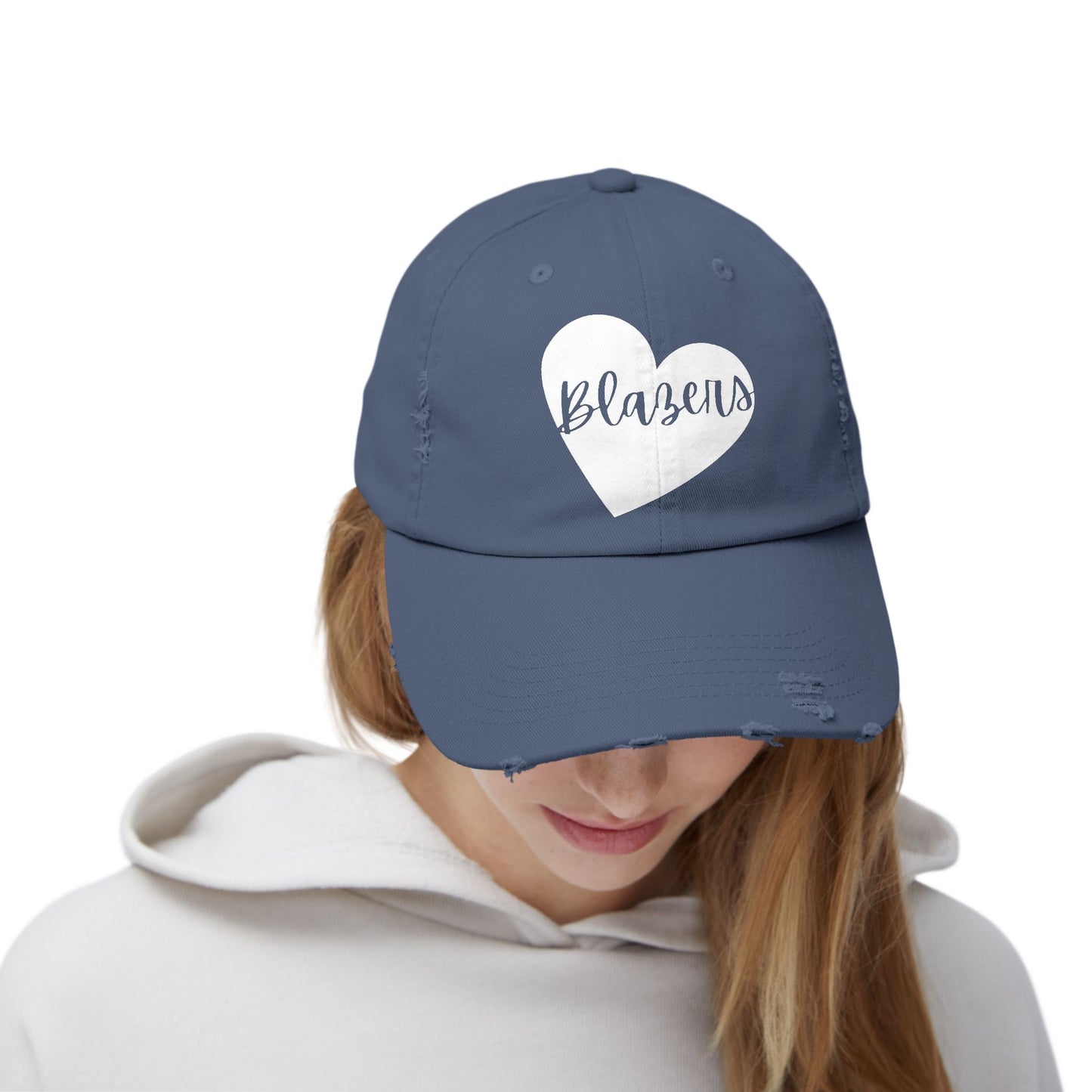 Generic Team Distressed Cap - Blazers Heart