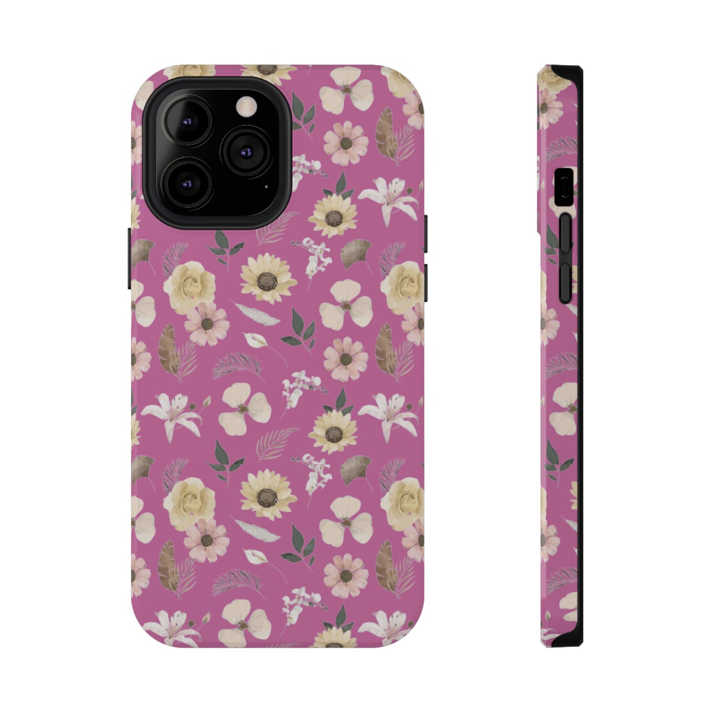 Phone Case - Impact-Resistant - Flower Child Multi & Pink