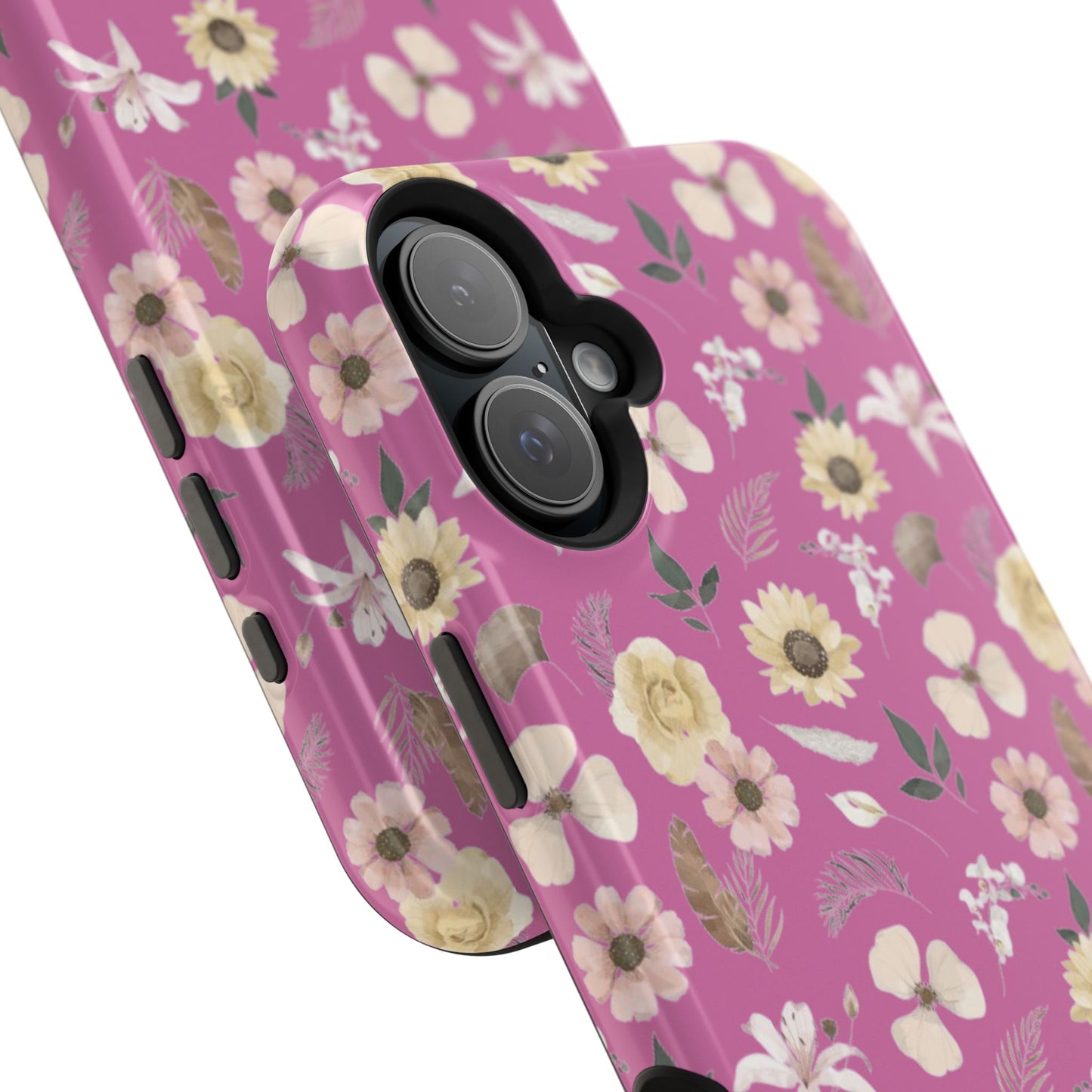 Phone Case - Impact-Resistant - Flower Child Multi & Pink