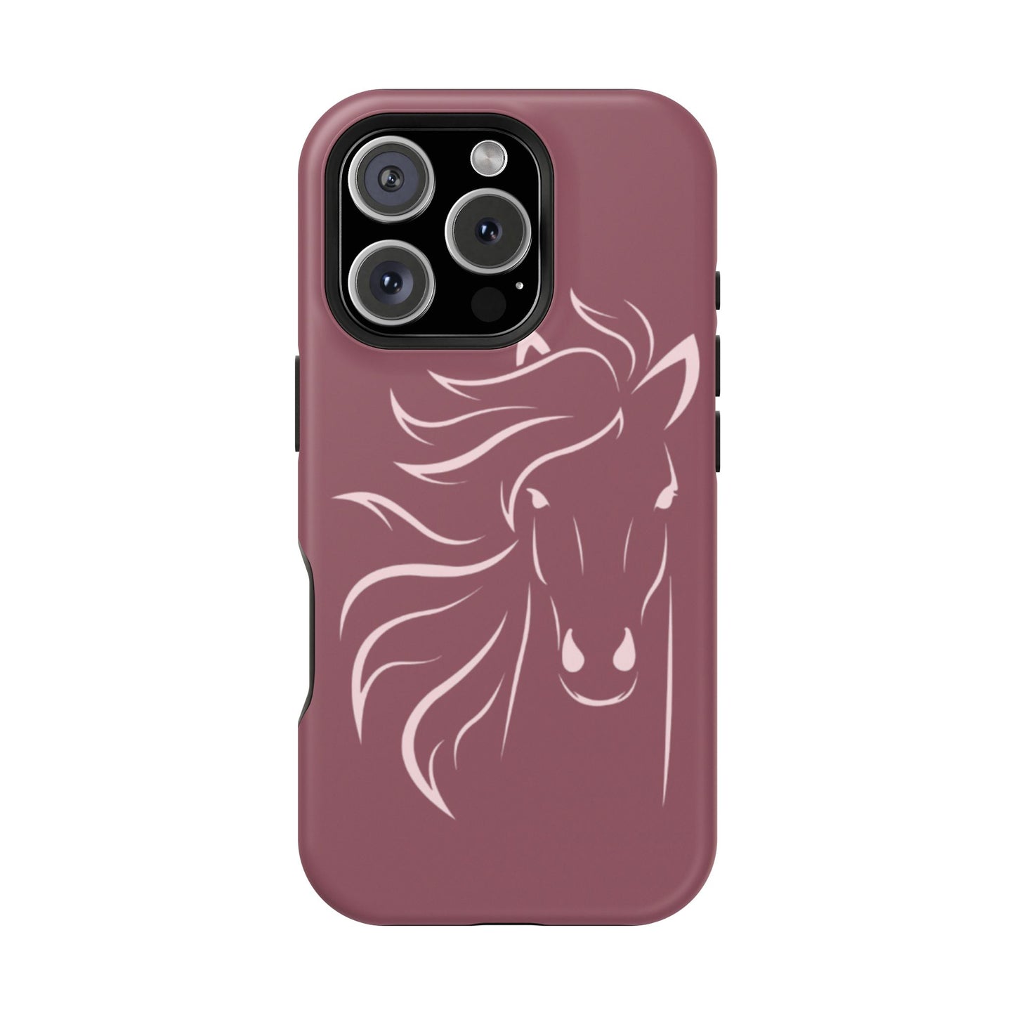 Phone - Magnetic Tough Cases - Pink Horse Outline