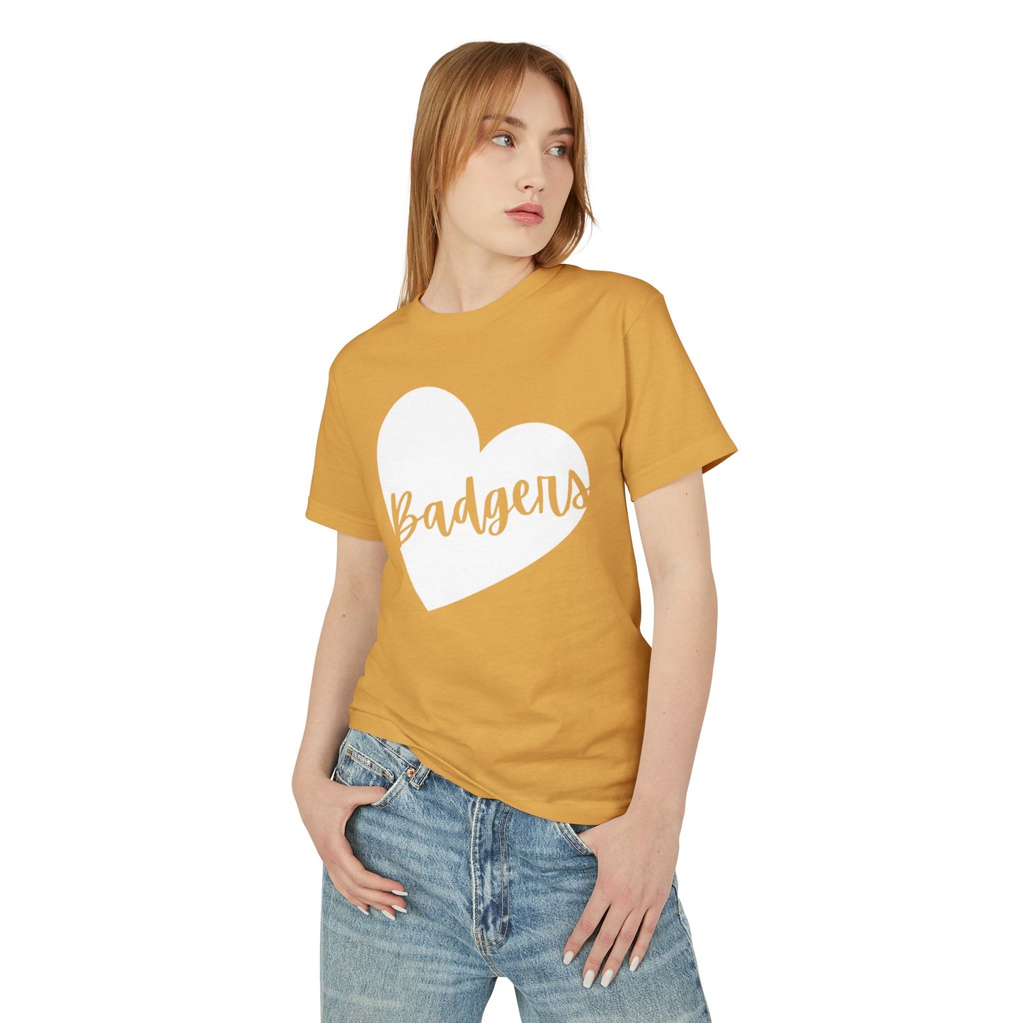 Generic Team Cotton Tee Mid-Length Short Sleeves - Heart Badgers