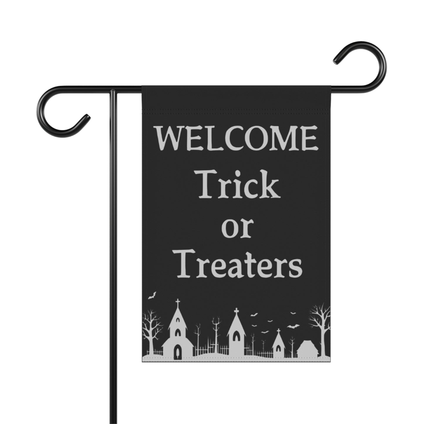 Halloween Garden & House Banner - Welcome Trick Or Treaters Scene