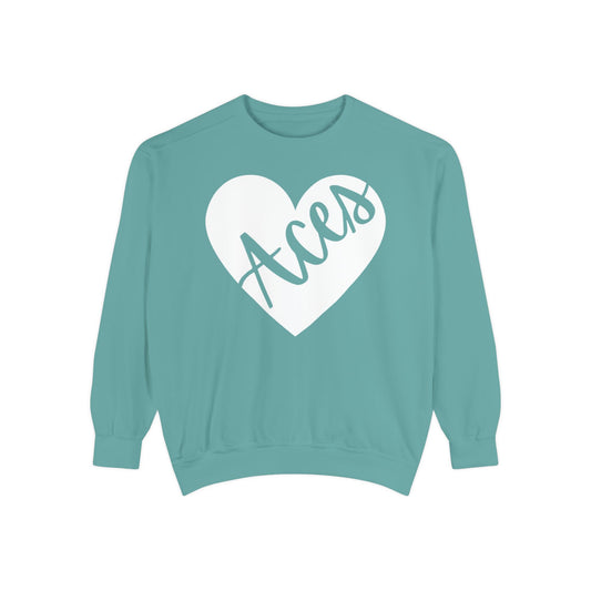 Generic Team Unisex Aqua Crewneck Sweatshirt - Aces