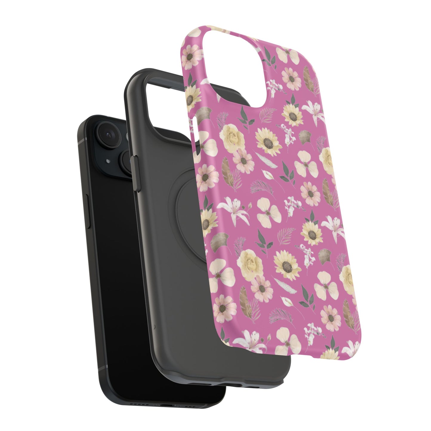 Phone Case - Impact-Resistant - Flower Child Multi & Pink