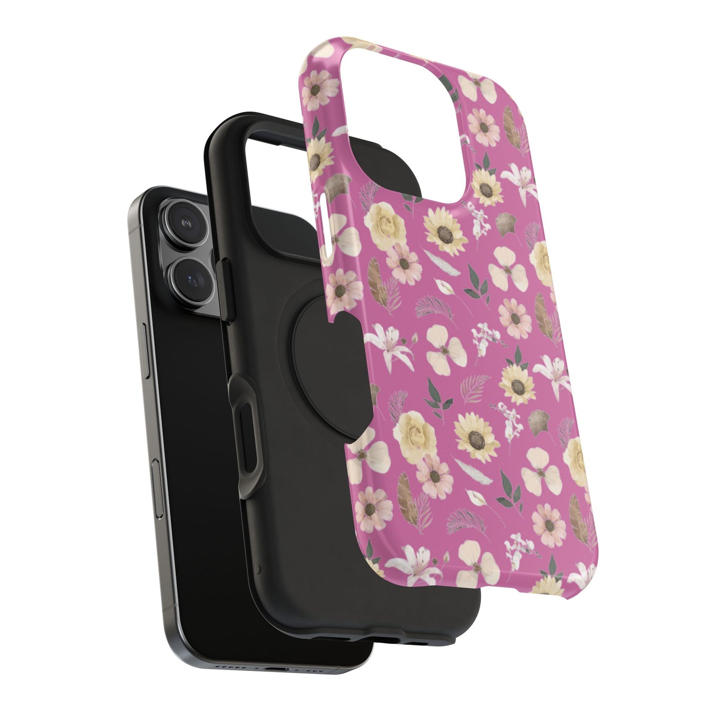 Phone Case - Impact-Resistant - Flower Child Multi & Pink