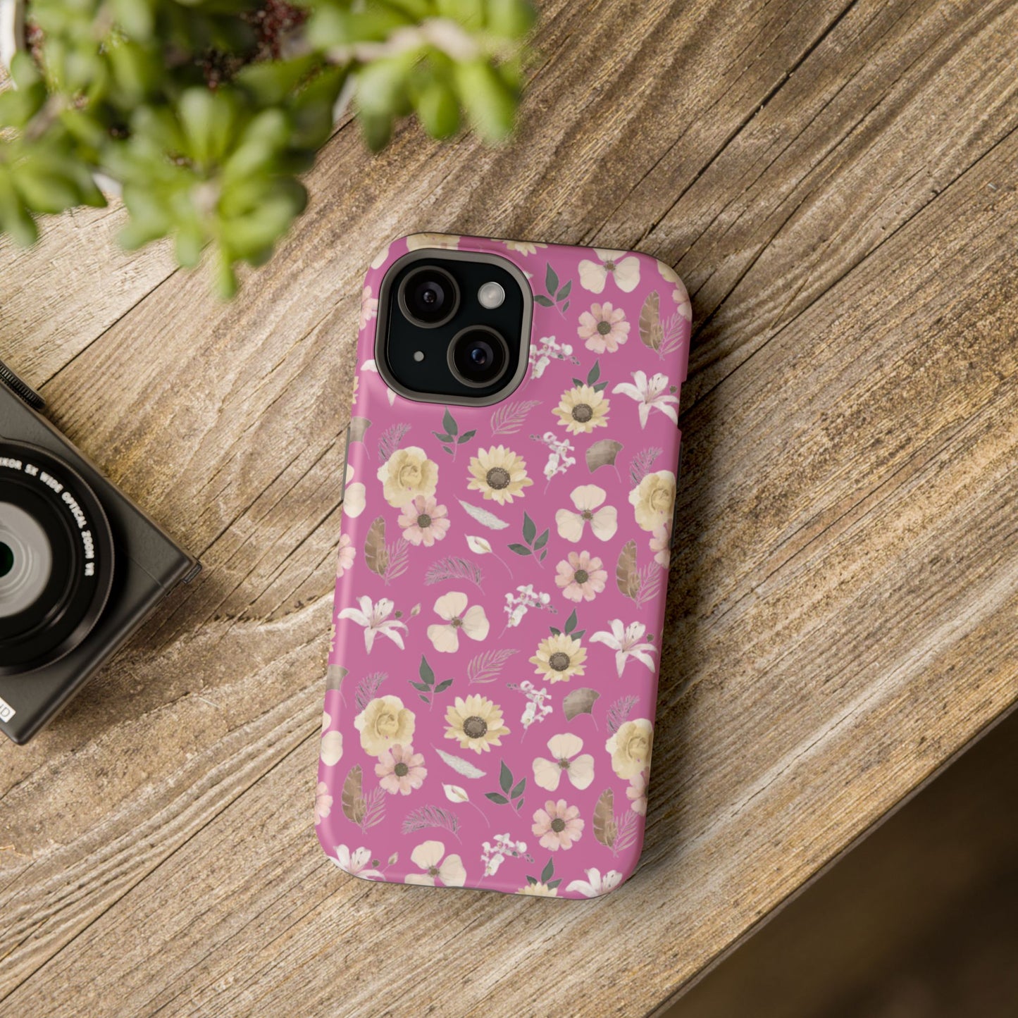 Phone Case - Impact-Resistant - Flower Child Multi & Pink