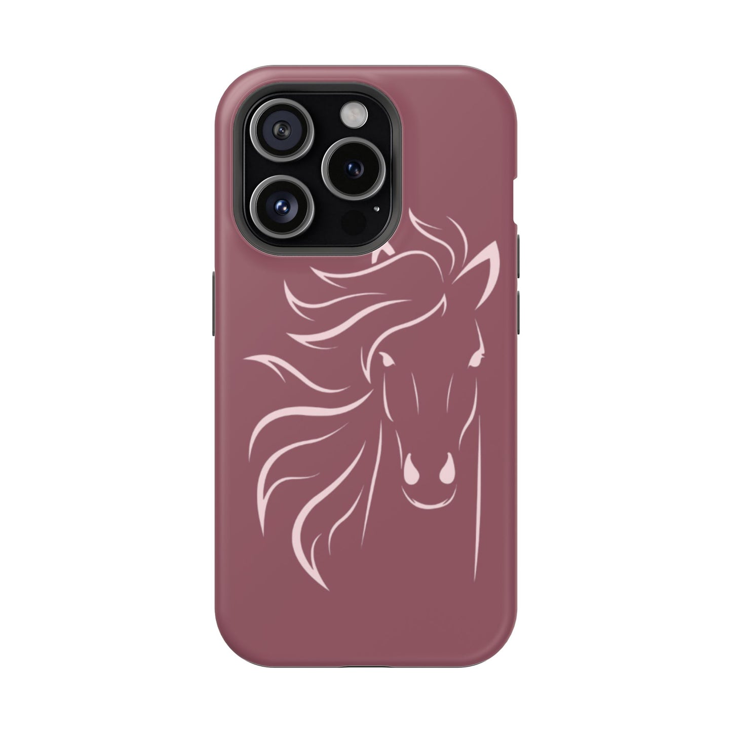 Phone - Magnetic Tough Cases - Pink Horse Outline