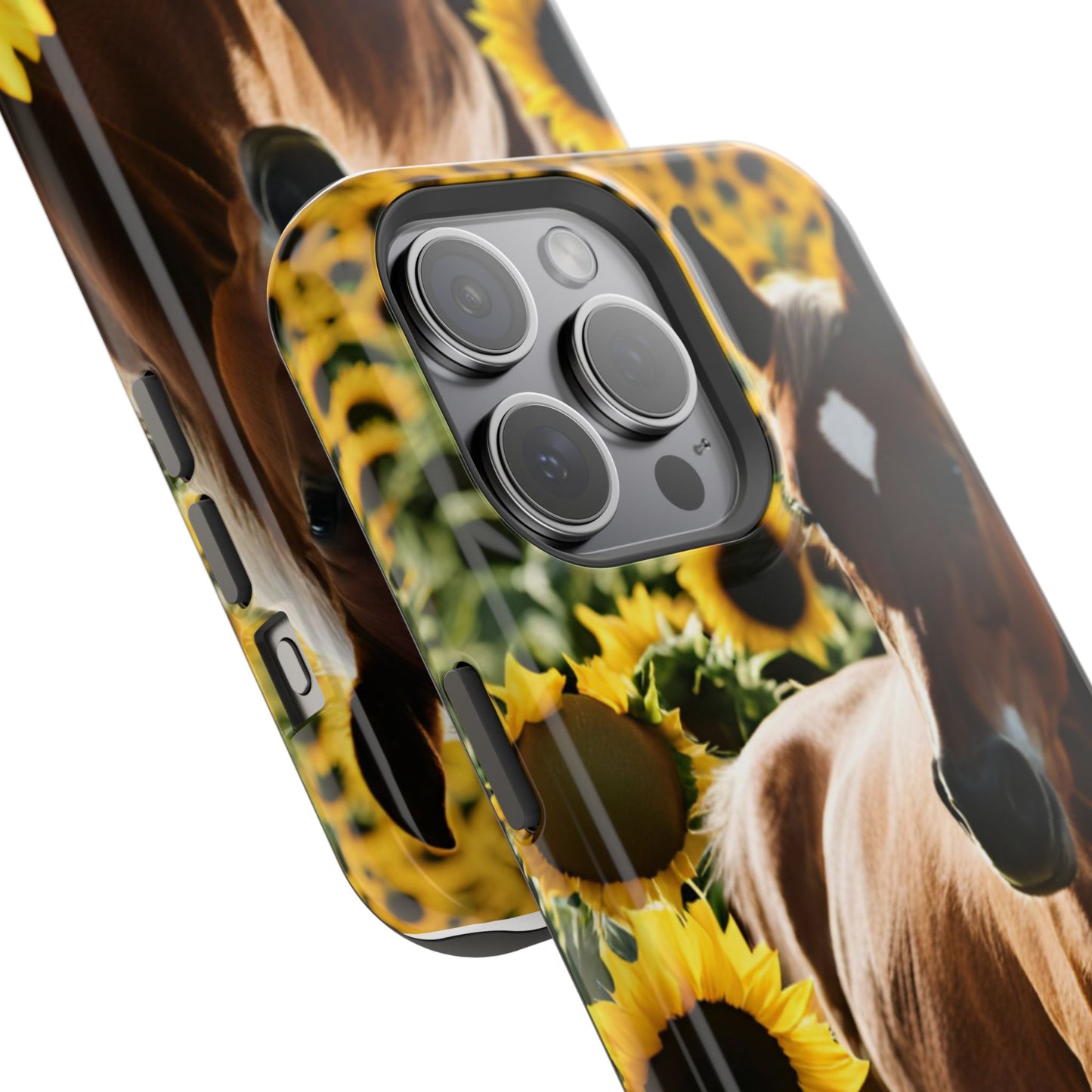 Phone Case - Impact-Resistant - Horse Sunflowers 2