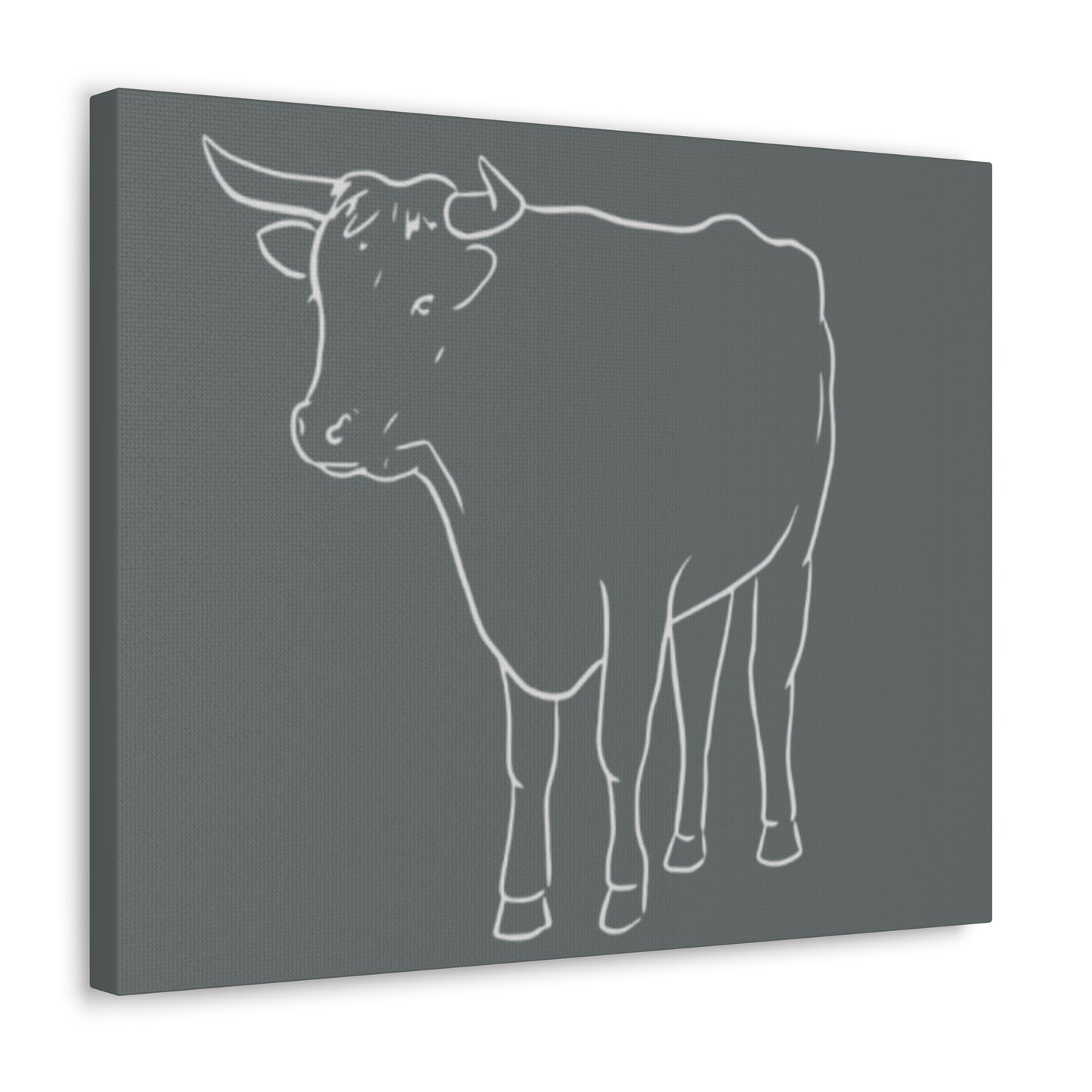 Barnyard Collection Canvas Gallery Wraps - Rustic Gray Outline Cow