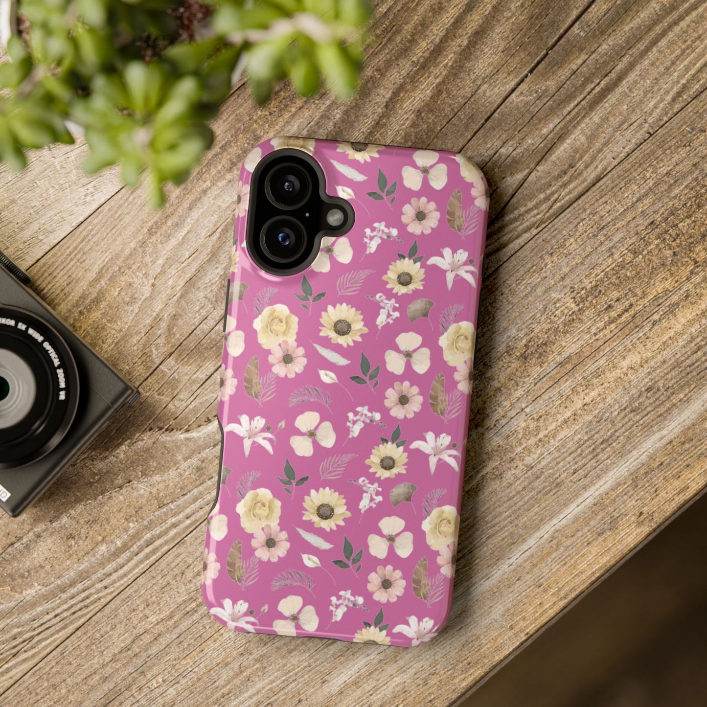 Phone Case - Impact-Resistant - Flower Child Multi & Pink