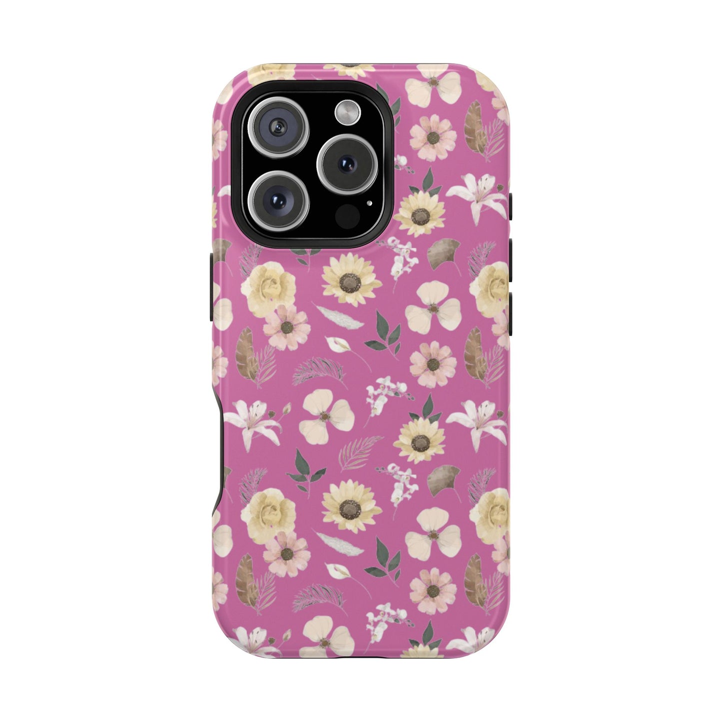 Phone Case - Impact-Resistant - Flower Child Multi & Pink