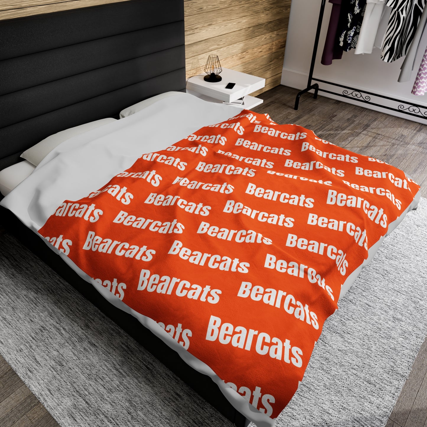 Sports Team Orange Velveteen Plush Blanket - Bearcats