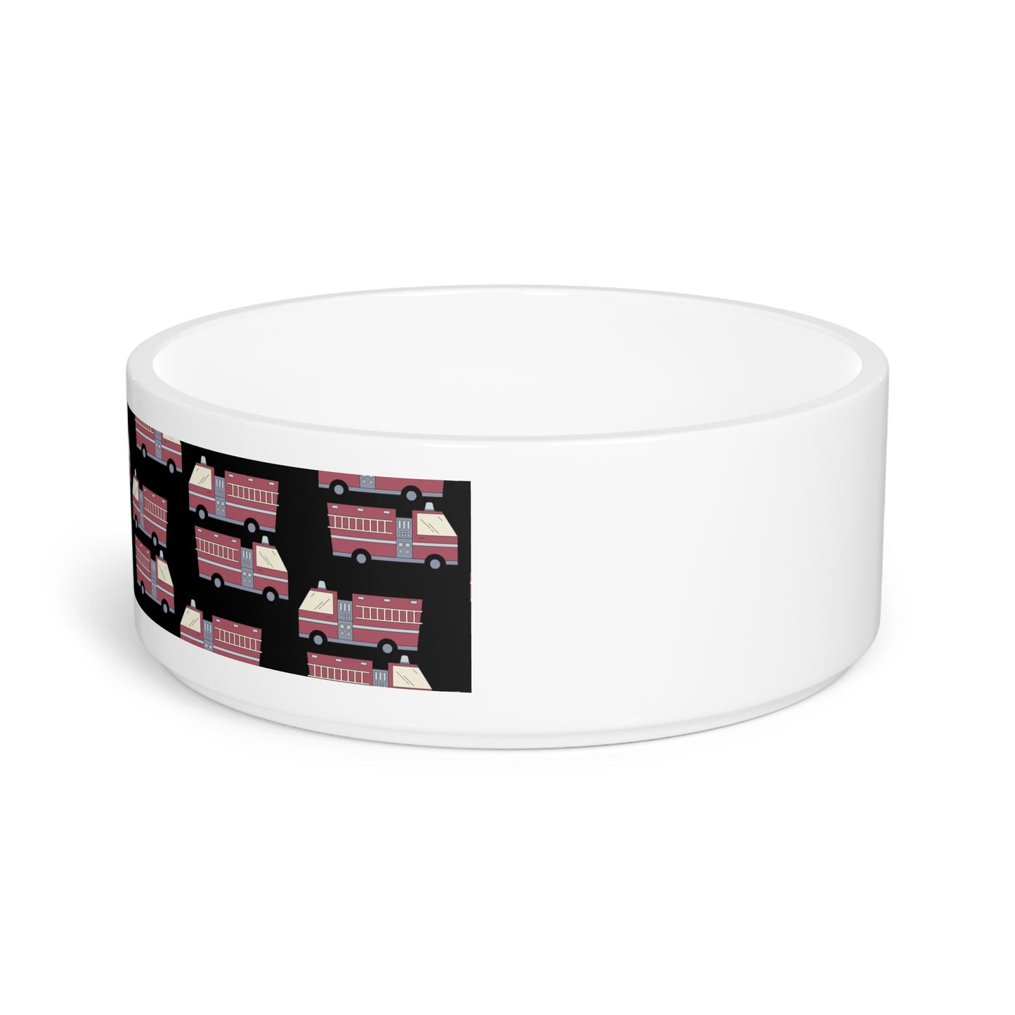 Pet Bowl - Fire Trucks - Blk