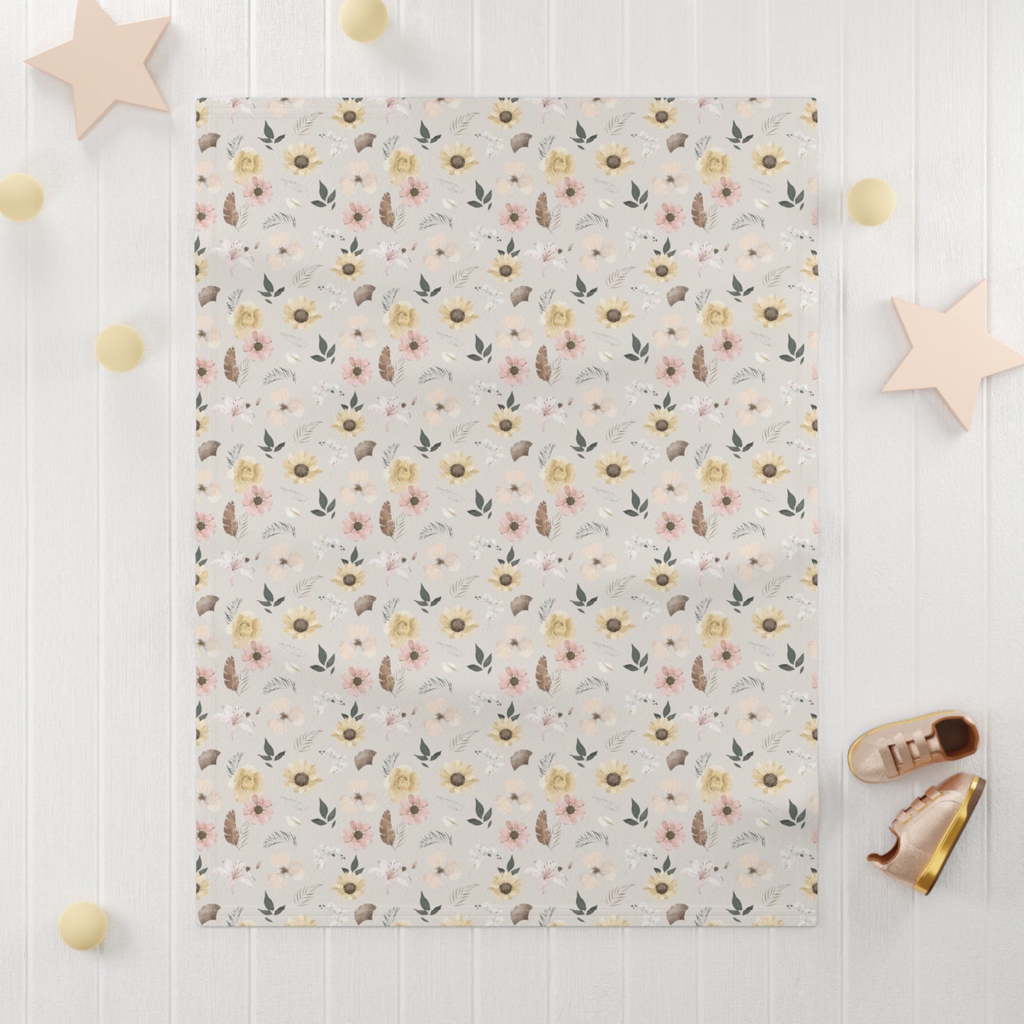 Elegant Baby Soft Fleece Baby Blanket - Floral Multicolor