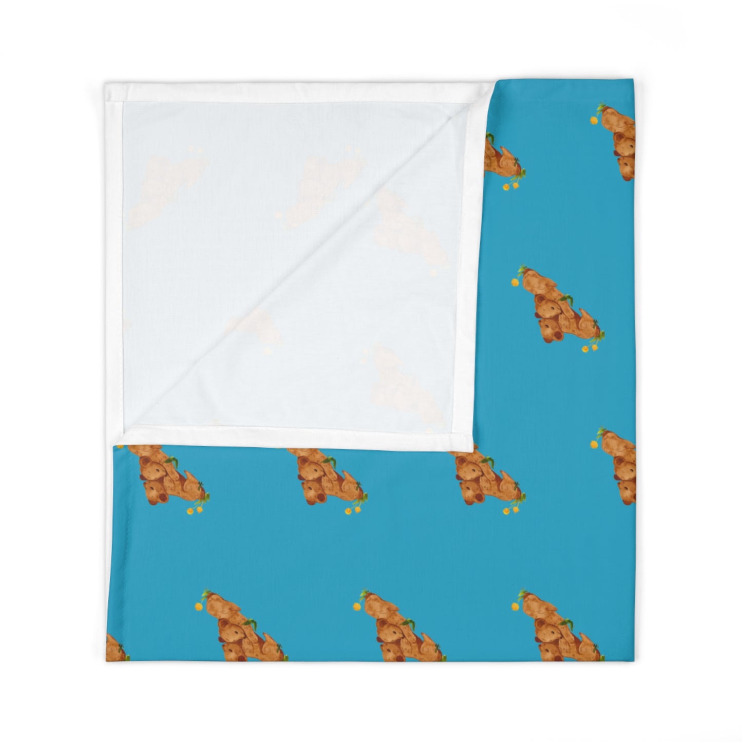 Mountain Baby Swaddle Blanket - Turquoise Twin Bears