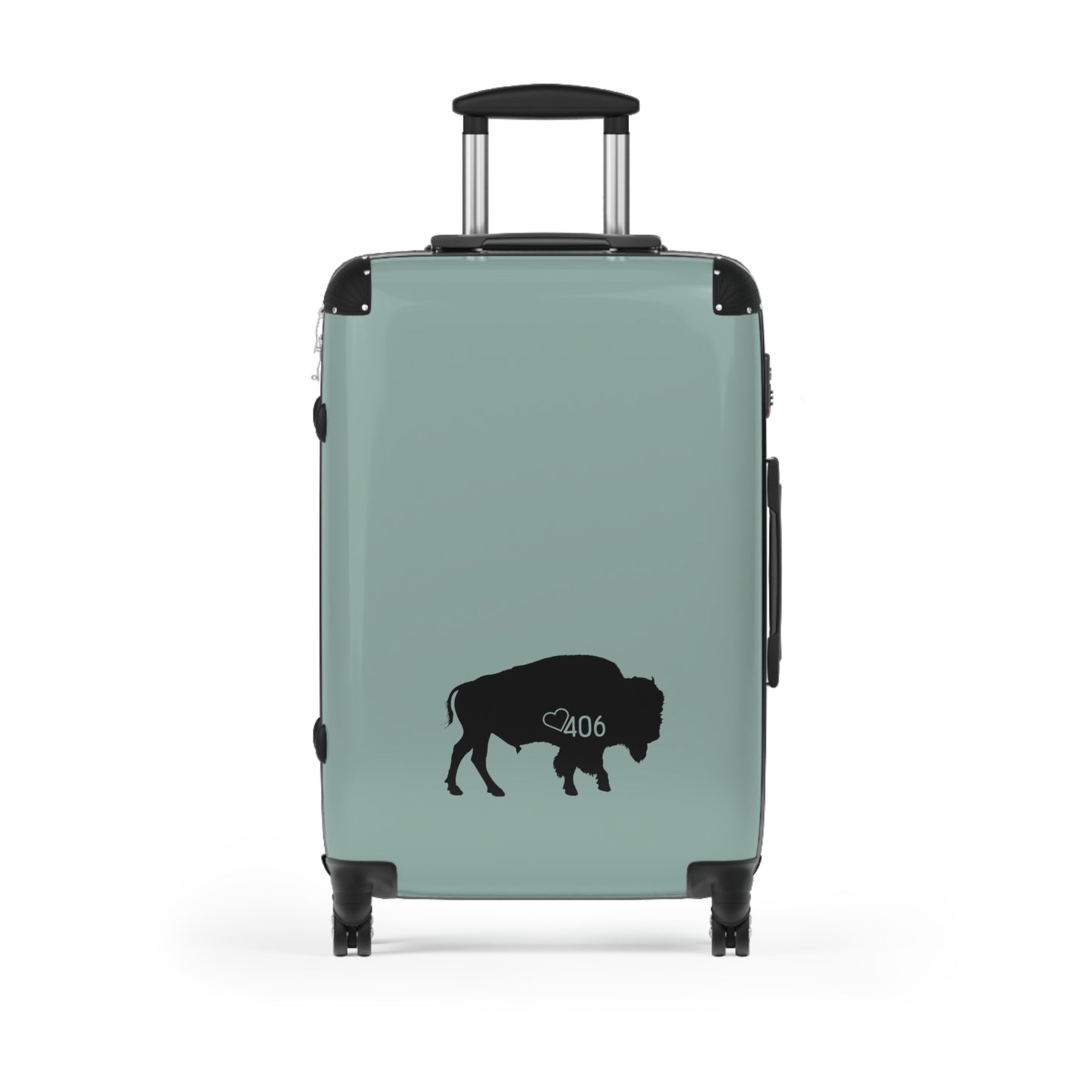 406  Luggage  Bison Mountain Green Suitcase