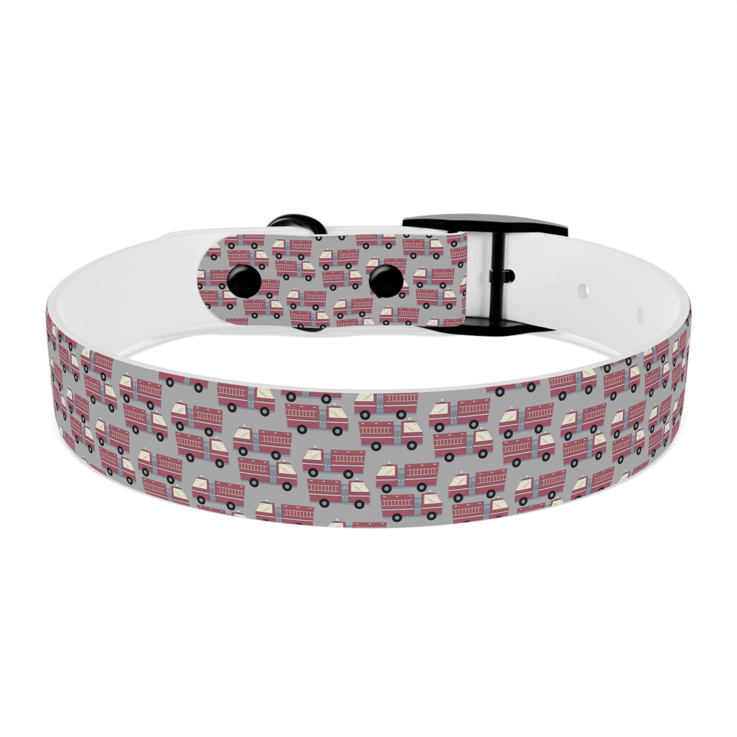 Dog Collar - Fire Trucks - Gry